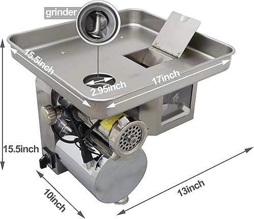 Miniatura 3 de TECHTONGDA Cortador eléctrico de carne, trituradora trituradora comercial triturada en cubitos para carne de res, cerdo, cortador de 0.197 in y