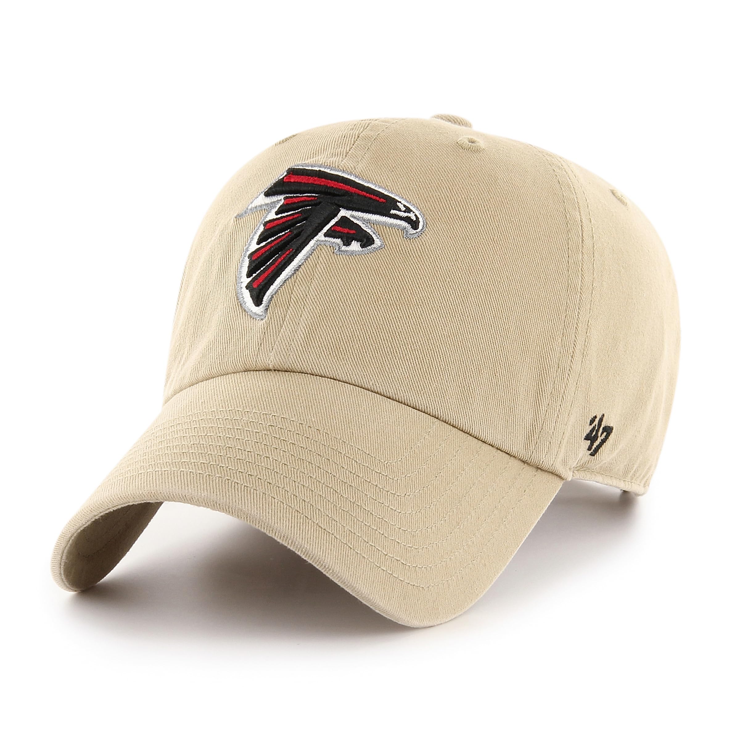47 Atlanta Falcons NFL Clean Up Unisex Baseball Cap, Adjustable, Team Badge, Khaki