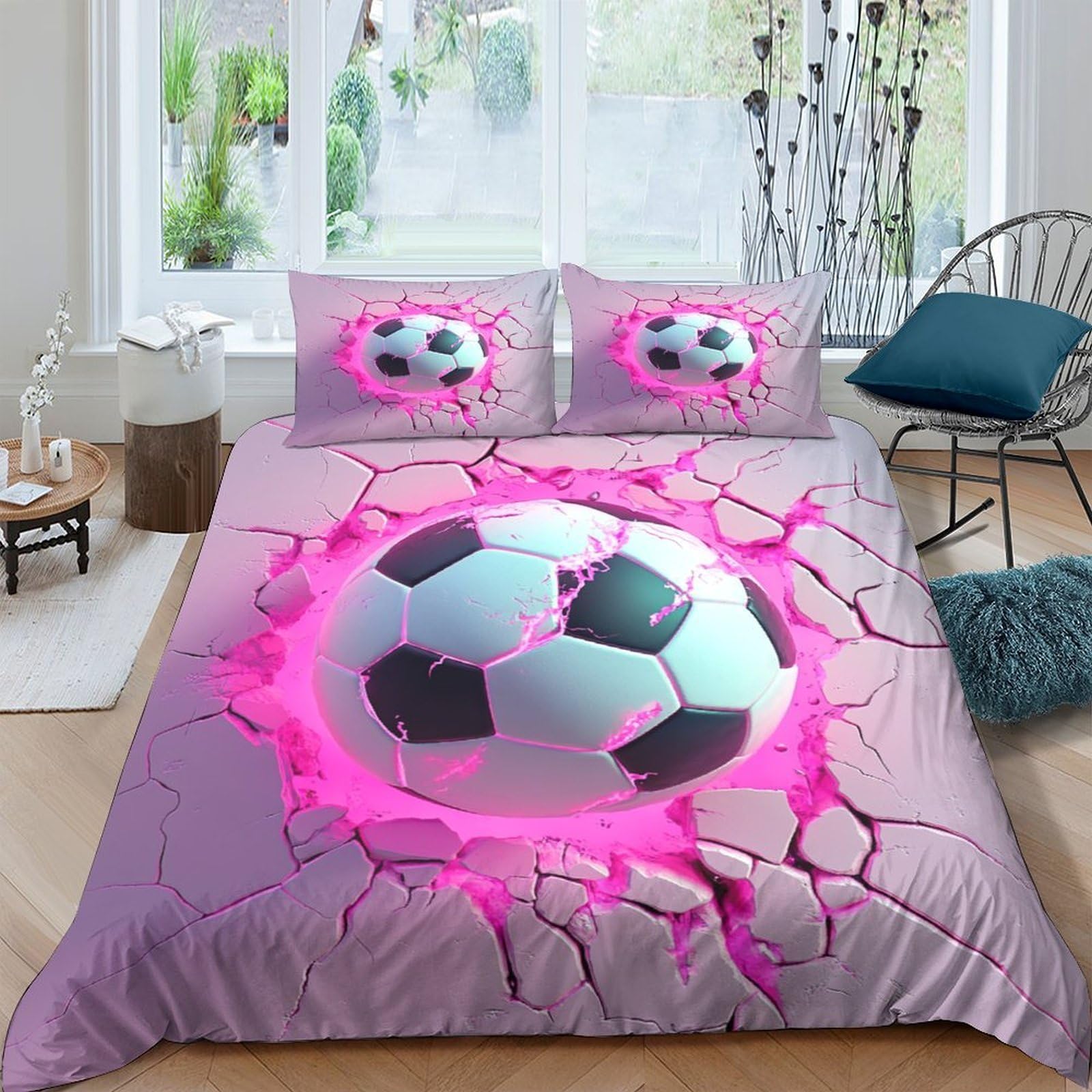 Housse de couette Tour Eiffel 3D anti-plis : parure microfibre facile à laver 220x240