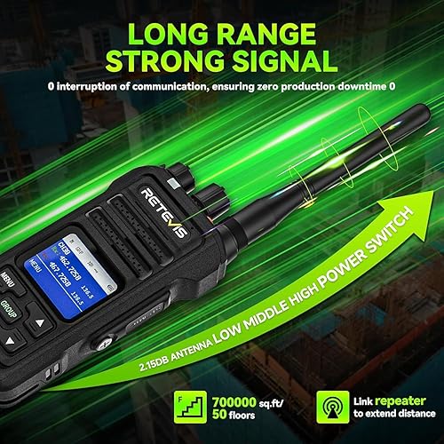 Miniatura 2 de Retevis NR30S Radio de 2 vías de largo alcance, radios bidireccionales resistentes con micrófono de hombro, IP67 impermeable, 2800 mAh, llamada