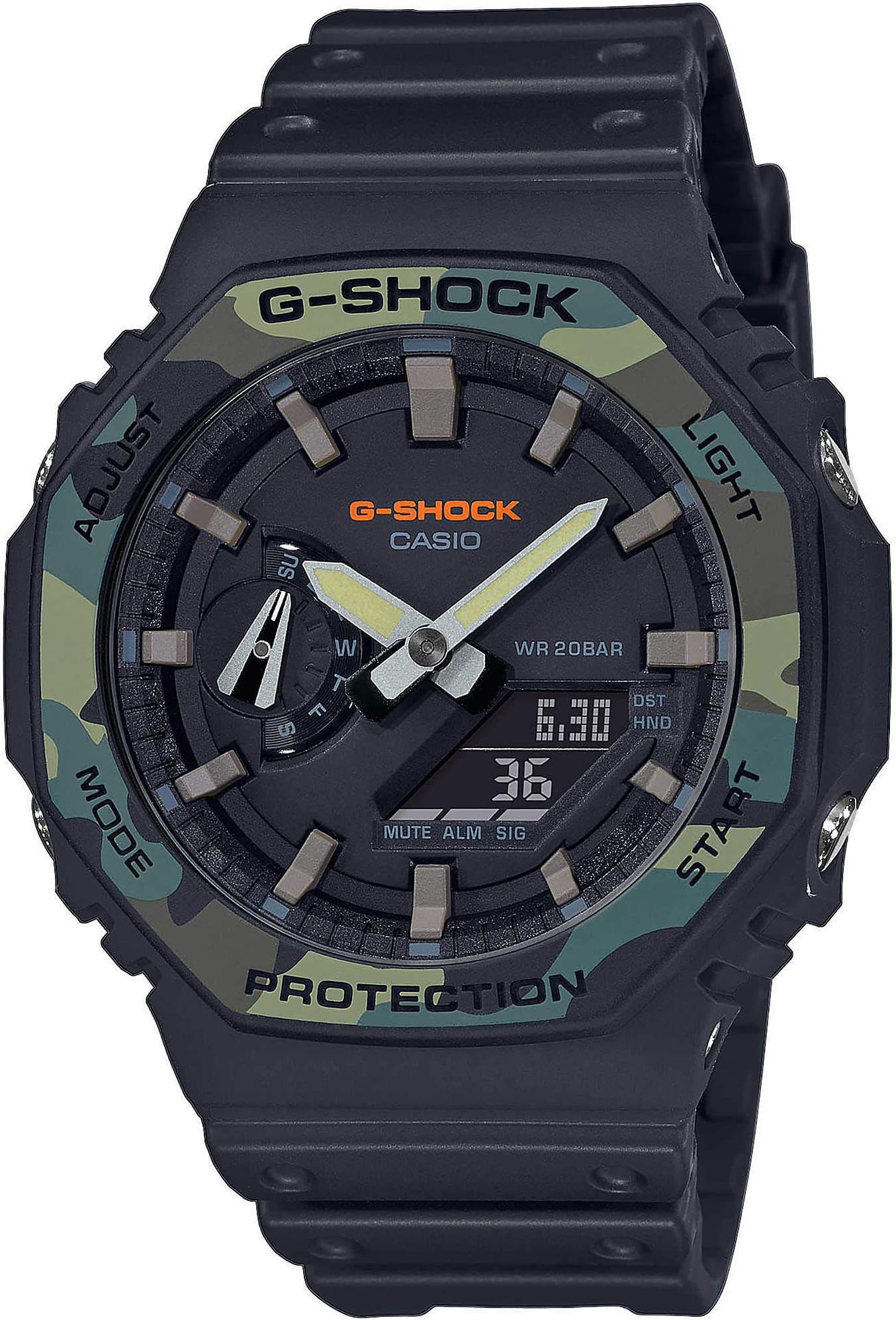 GA-2100SU-1A Casio G-SHOCK Black Men Analog - Digital Sport Quartz International Shipping Casio