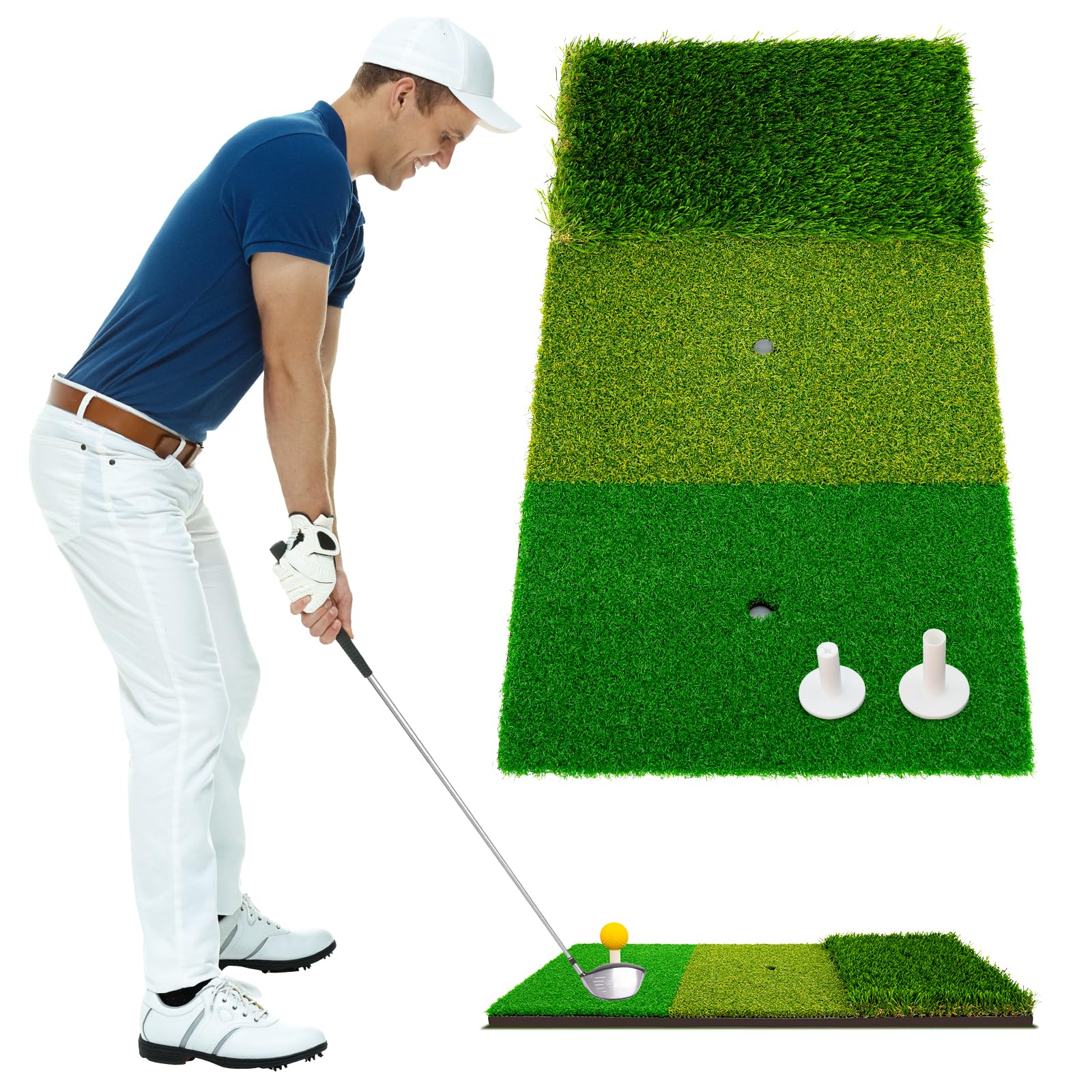 Photo 1 of GearJoy Foldable Golf Hitting Mat - Tri-Turf Practice Mat