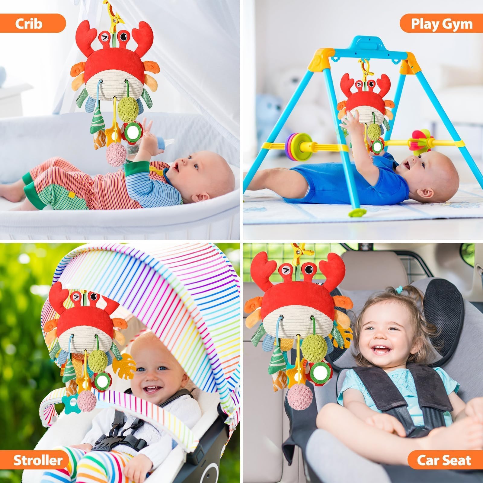 Goorder Juguetes para Cochecitos 3 6 9 12 Meses, Juguetes de para Sillita del Coche La Cuna Bebés y Niños 0-12 Meses, Juguetes Sensoriales para Bebés 6 Meses, Regalo Bebe Recien Nacido Niños y Niñas - 3