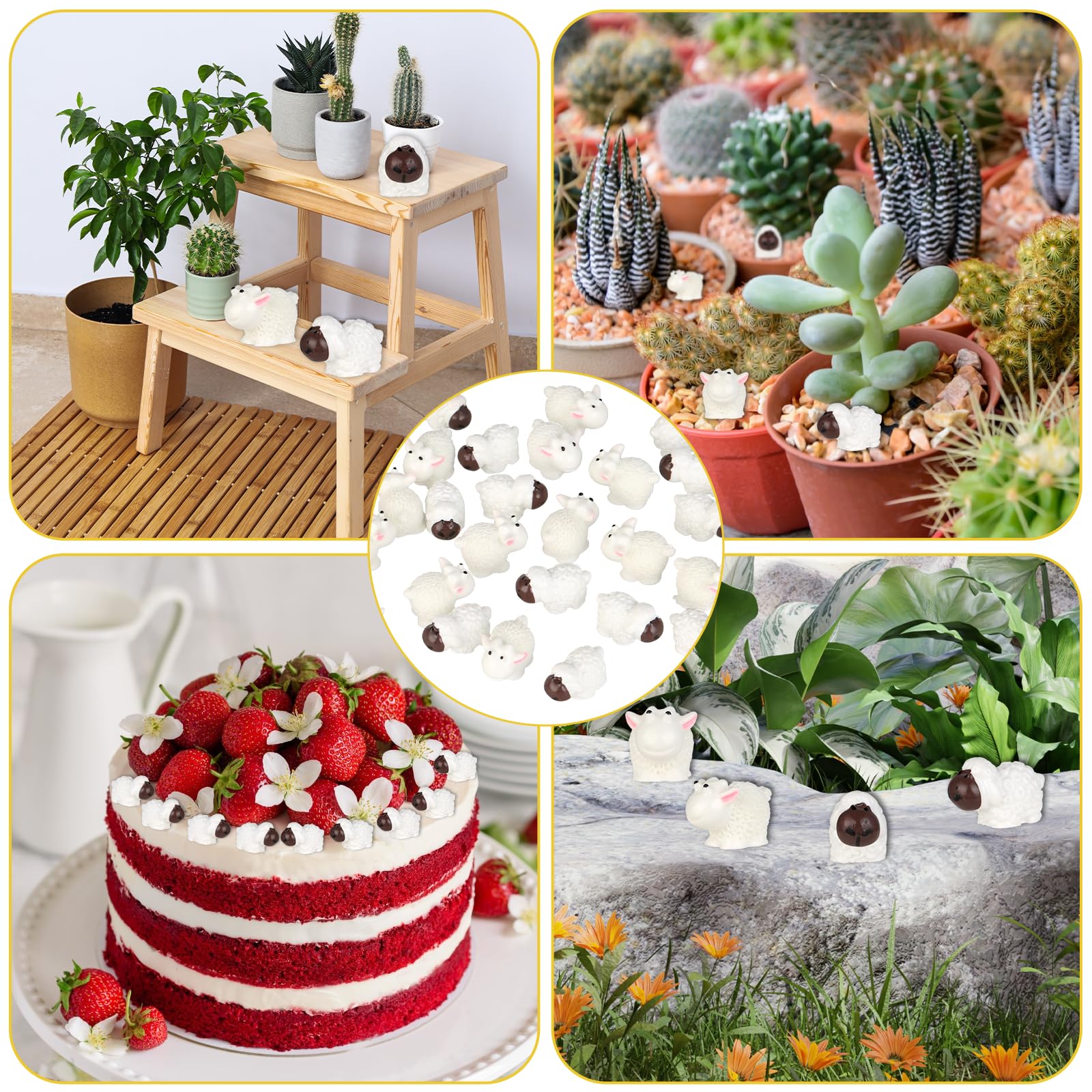 Hariendny 30 figuras de oveja en miniatura, mini ovejas, decoración de paisaje, figuras de oveja de resina, mini animales de goma, decoración del hogar, animales para jardín, accesorios de adorno