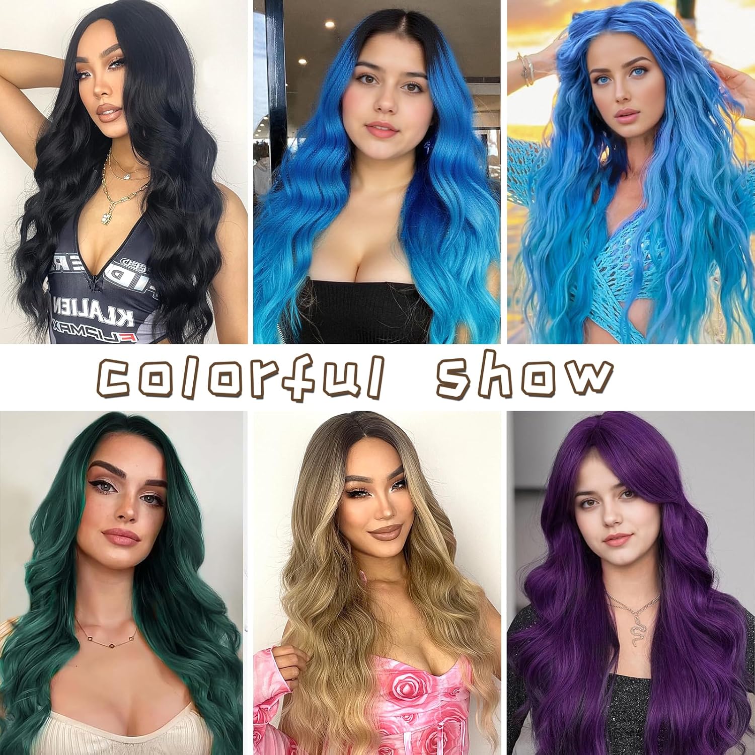 Long Black Wigs for Women 26 Inch Long Curly Wig Natural Looking Synthetic Heat Resistant Fiber Black Wavy Wig for Daily Party Use (Black)
