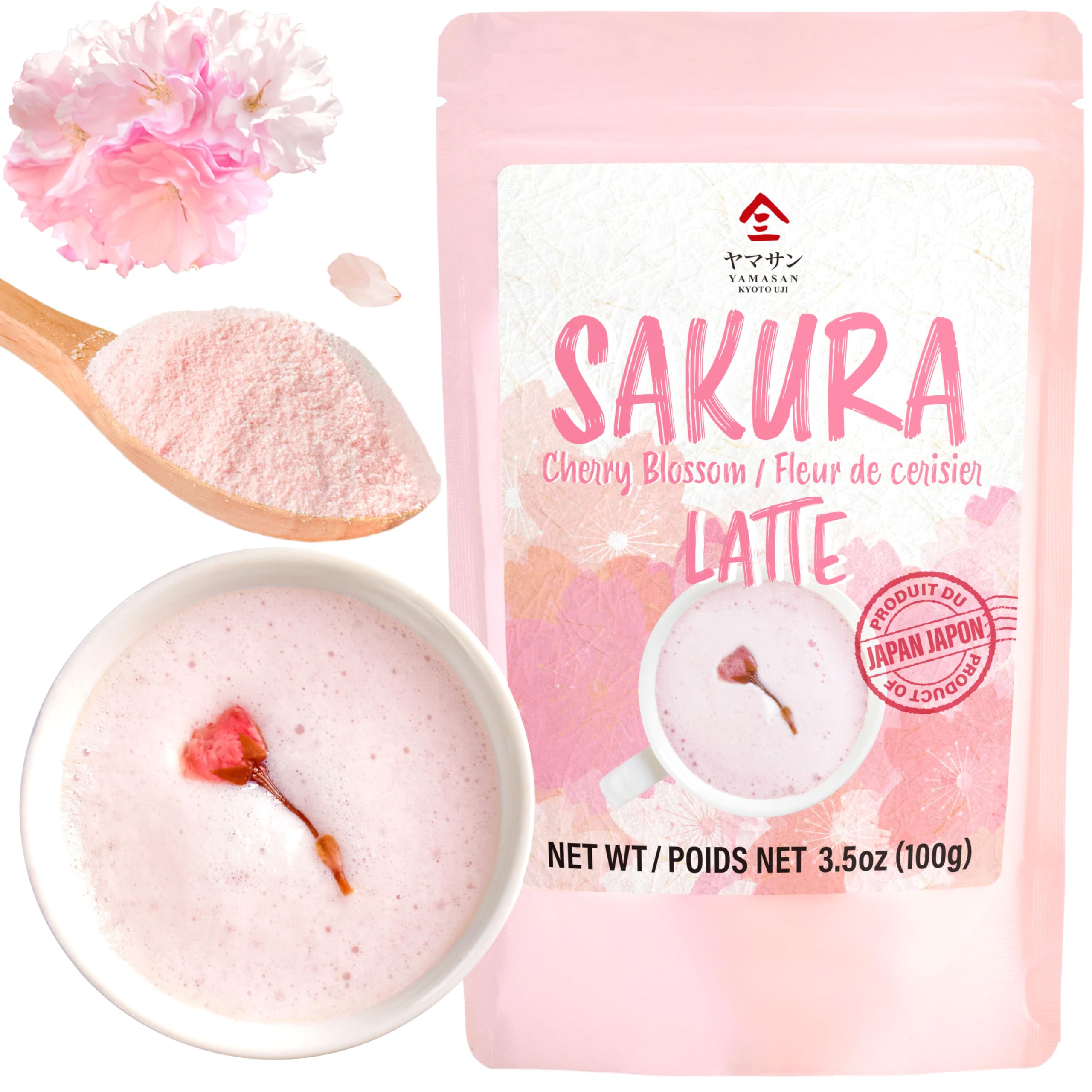 YAMASAN KYOTO UJI Sakura Latte powder, Japanese Cherry Blossom