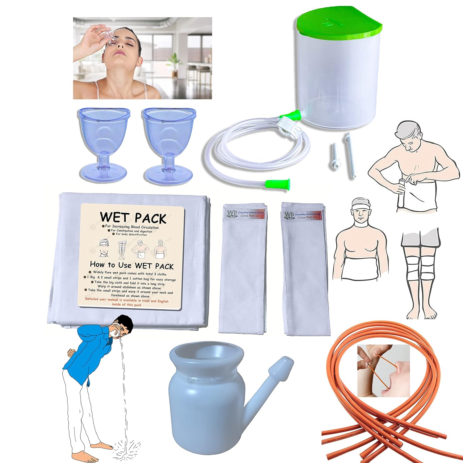 Buy Rusho Wet Pack Cotton Patti Satvik Movement and Enema kit Satvik