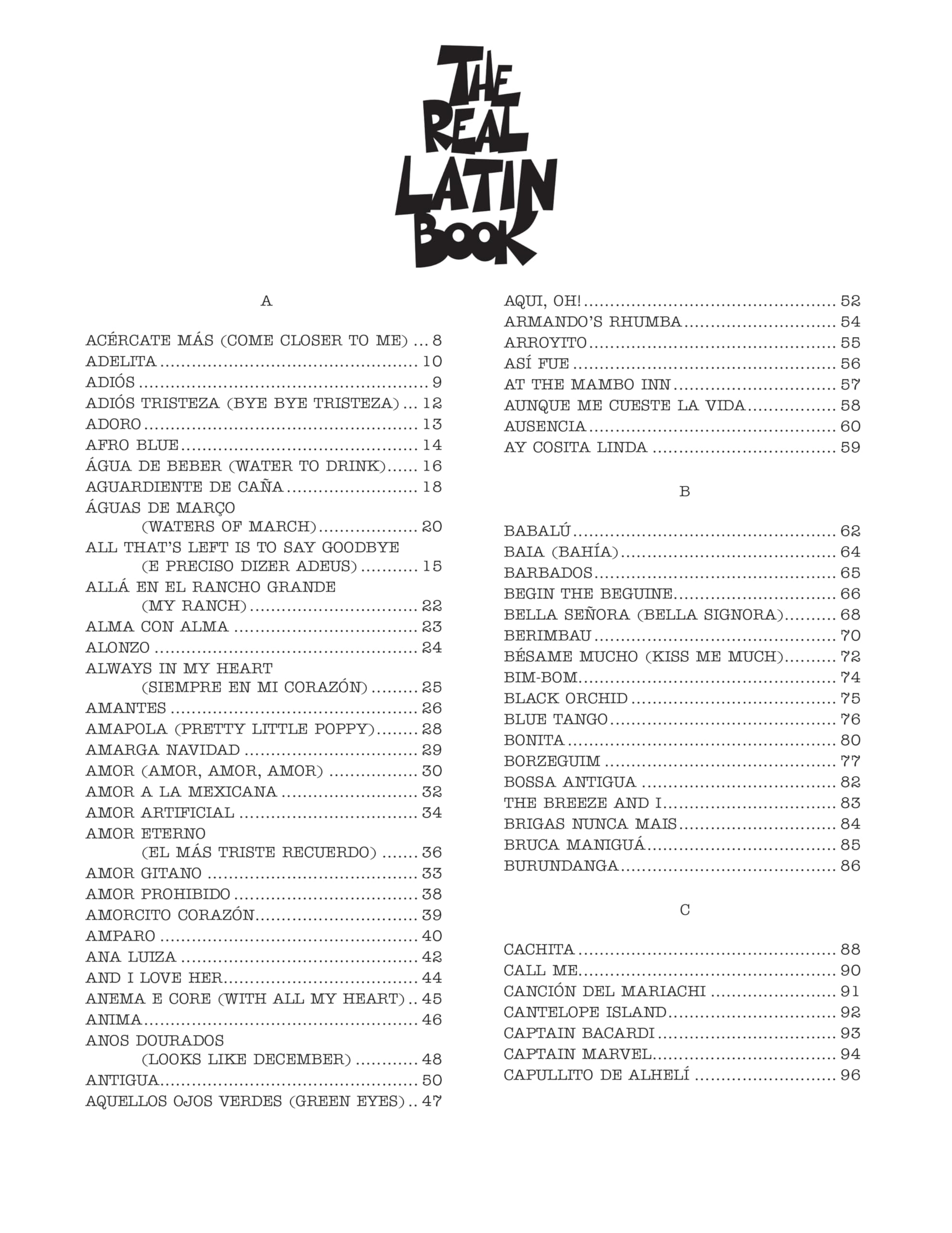 The Real Latin Book: C Instruments