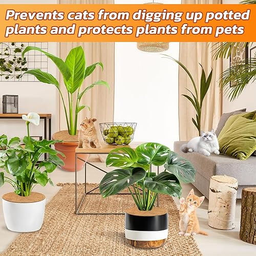 Miniatura 6 de Legigo 4 alfombrillas protectoras de fibra de coco, anillo de fibra de coco, 24 pulgadas, anillo de protección de fibra de coco natural, cubierta de