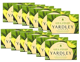 Yardley London Aloe and Avocado Naturally Moisturizing Bath Bar 4.0 oz Pack of 12