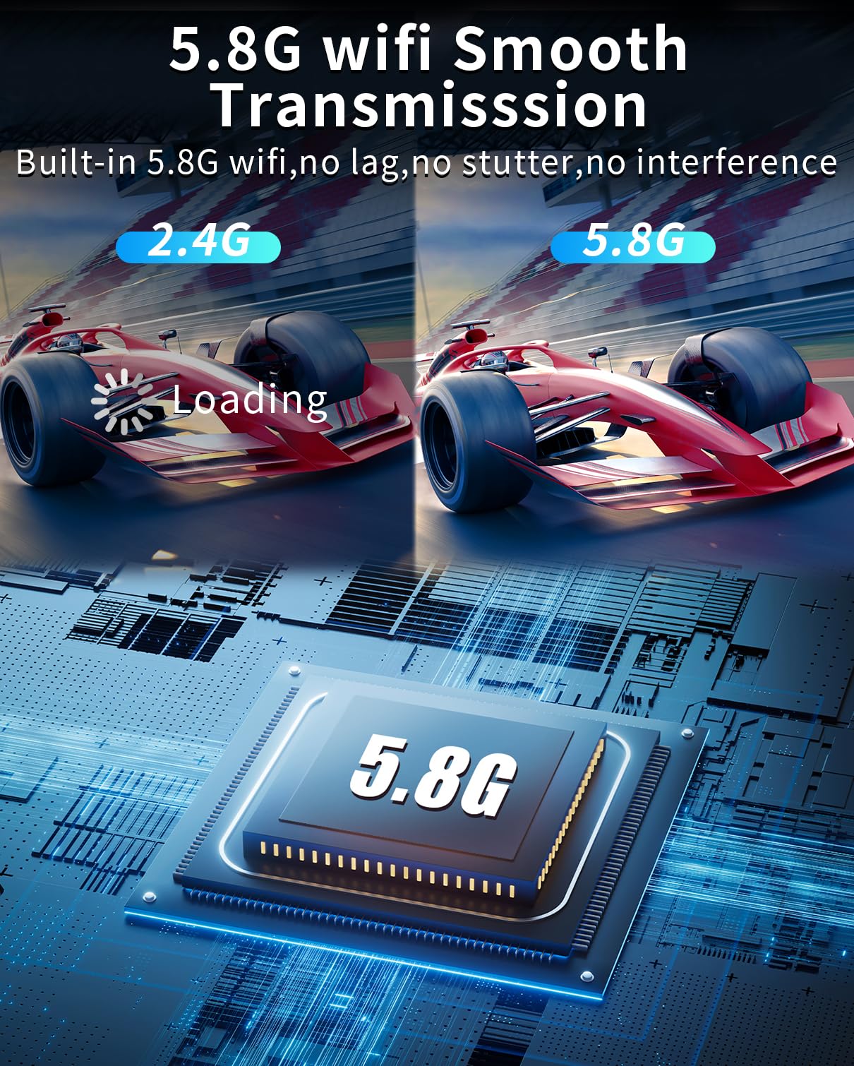 Émetteur et récepteur HDMI sans fil de 100 m, entrée de décodage 4K, sortie 1080p, prête à l'emploi, portable 2,4 G/5,8 G pour vidéo et audio à surveiller depuis PC/projecteur/TV Box, avec écran LED