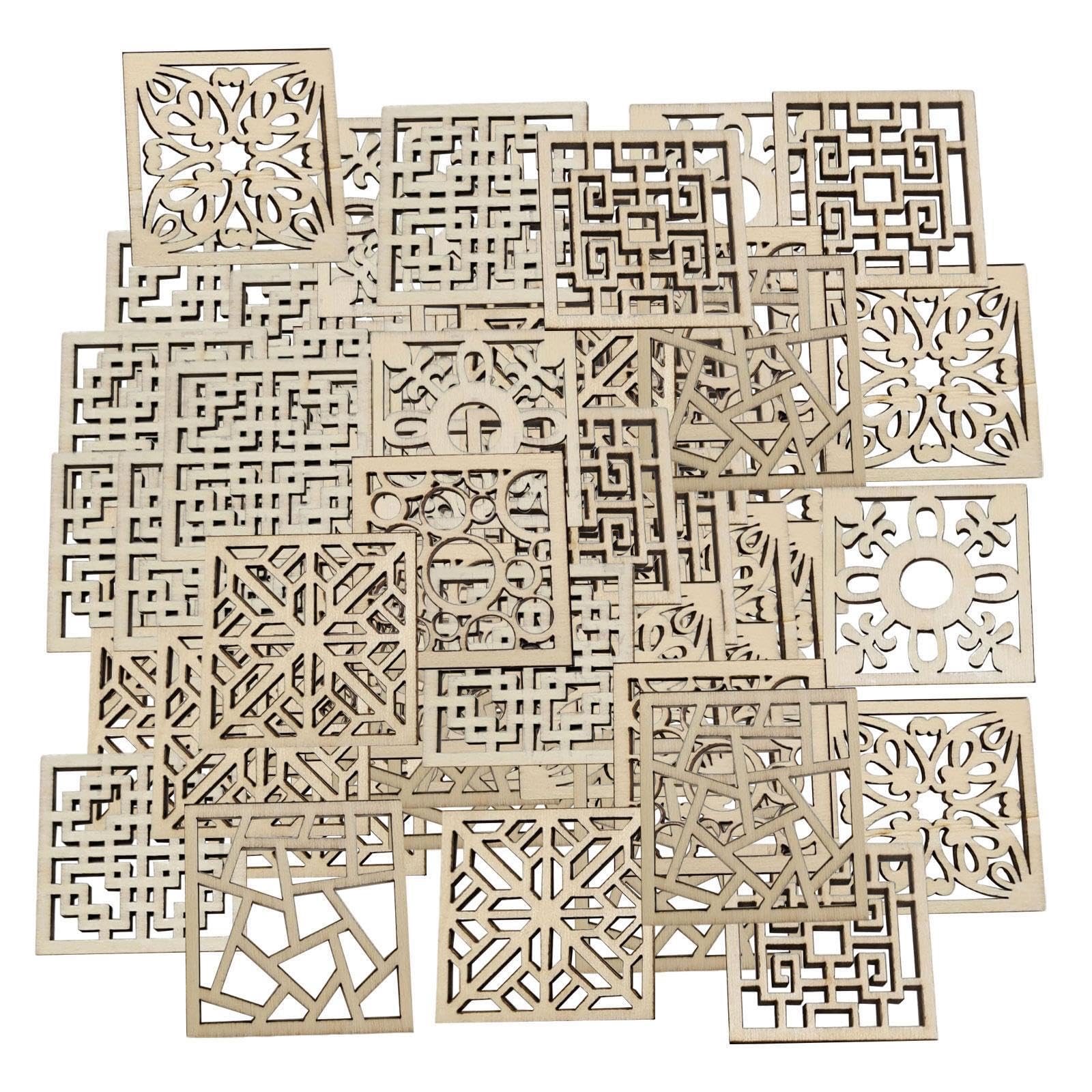 Lixsazse Wooden Cutouts And Flower Designs Diy Crafts Kids Scrapbooking Warm Home Atmosphere And Ornaments Reusable Diy Crafts Kids Wood Slices Ornaments