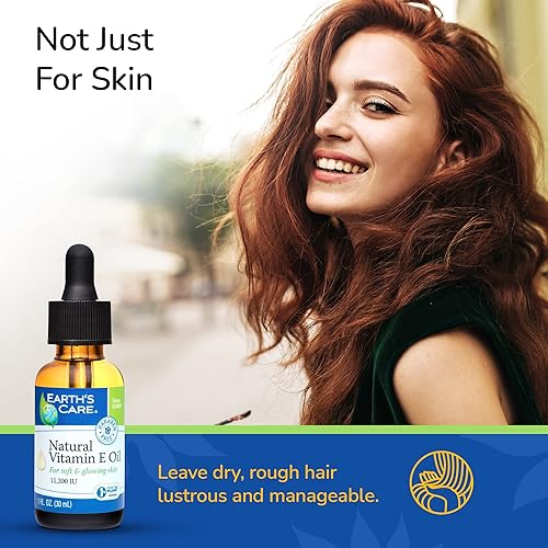 Miniatura 4 de Earth's Care Aceite natural de vitamina E – Aceite de vitamina E 100% natural para piel y cabello – 1 onza líquida