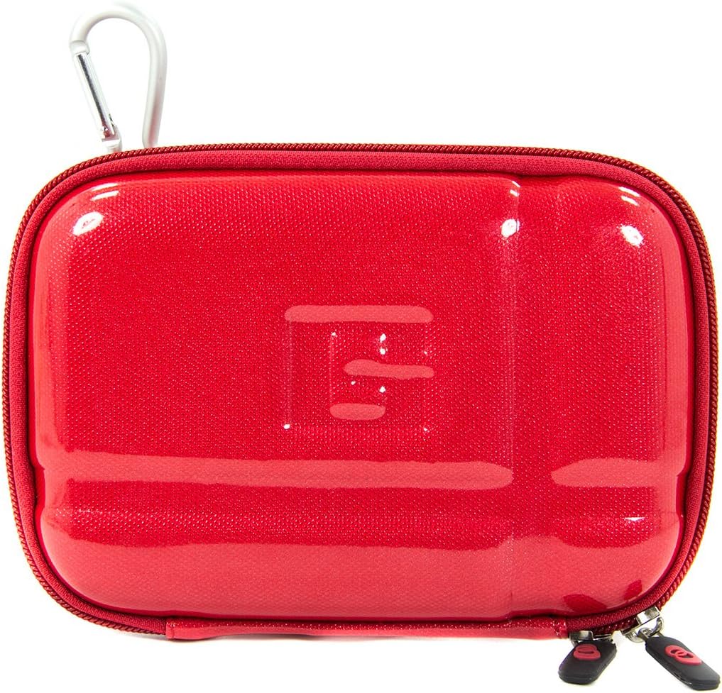 NuVur Red Ablaze Heavy Duty Hard Cover Carry Case for External Battery :: RAVPower Icona RP-WD02 Wireless Filehub Travel Router ::