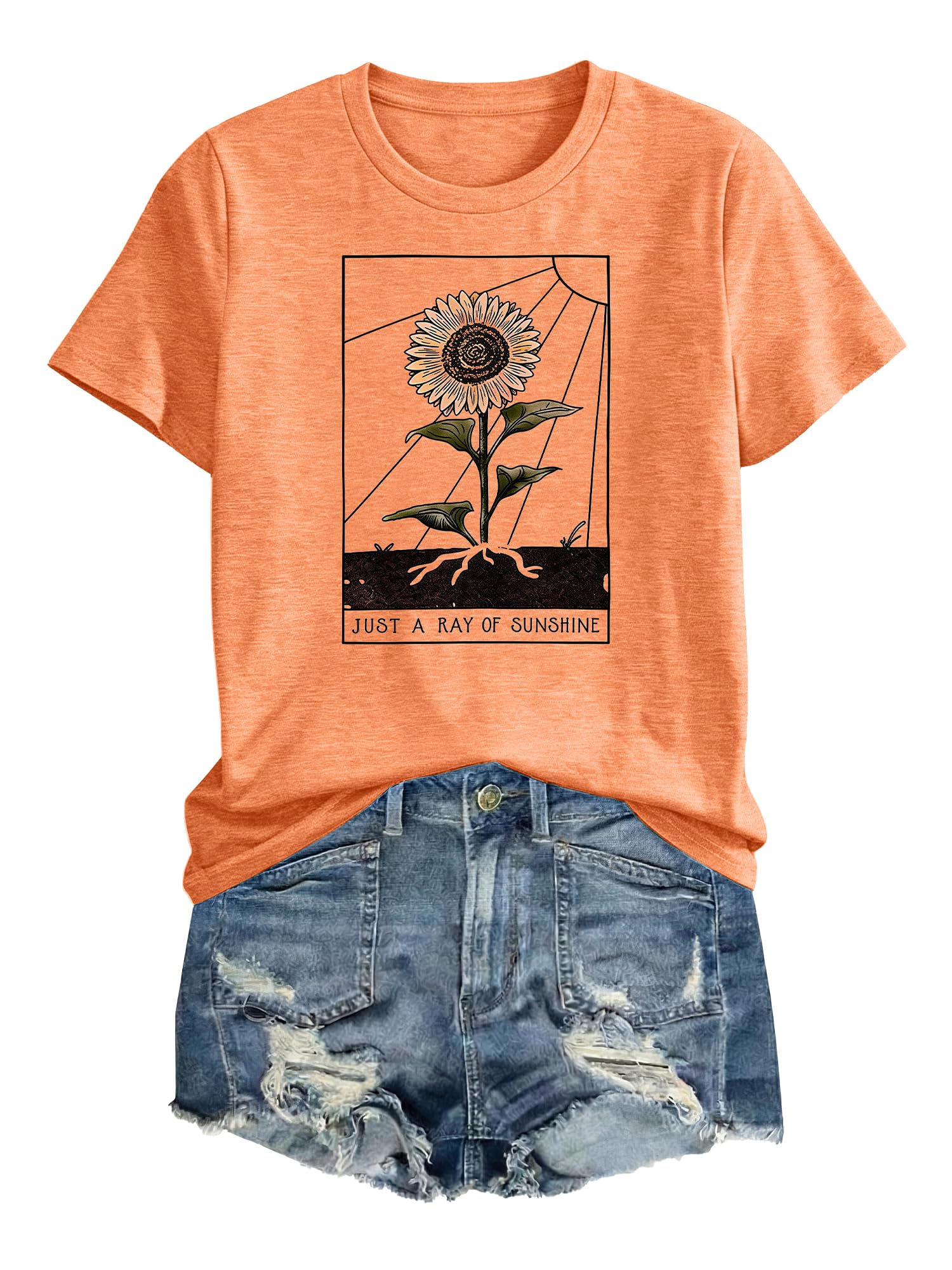 Anbech Women Dandelion Print T Shirts Summer Short Sleeve Graphic Tees | Cute Dandelion Paw Print Tshirt Casual Crewneck Loose Fit Flower T-shirts Teen Girls Colorful Comfy and Soft Daily Wear