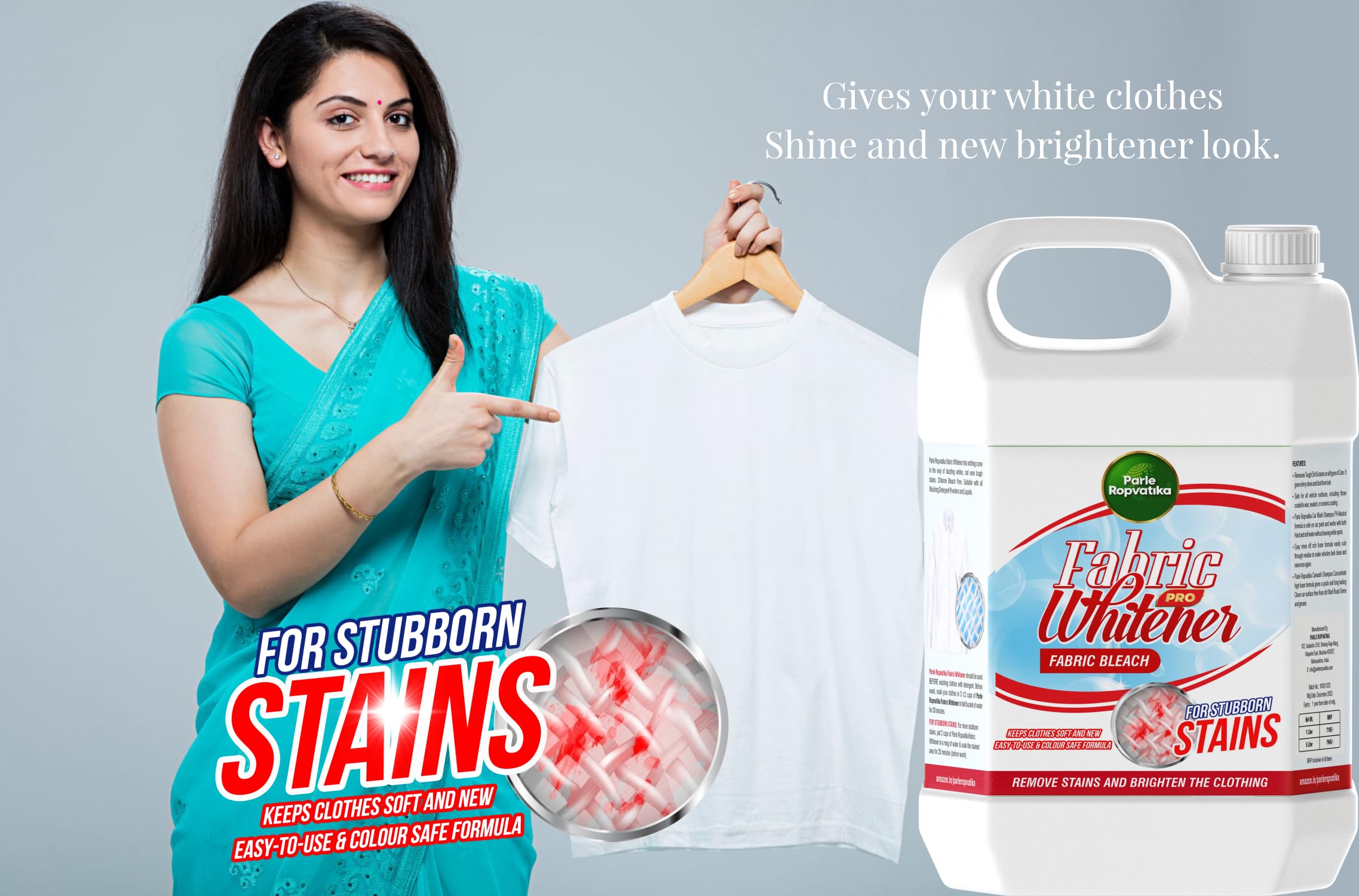 Parle Ropvatika Fabric Whitener | Fabric Bleach (5 Liter Pack 2 (10 Liter)) 1