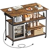 VASAGLE Kitchen Island with Drop Leaf, 47.2
