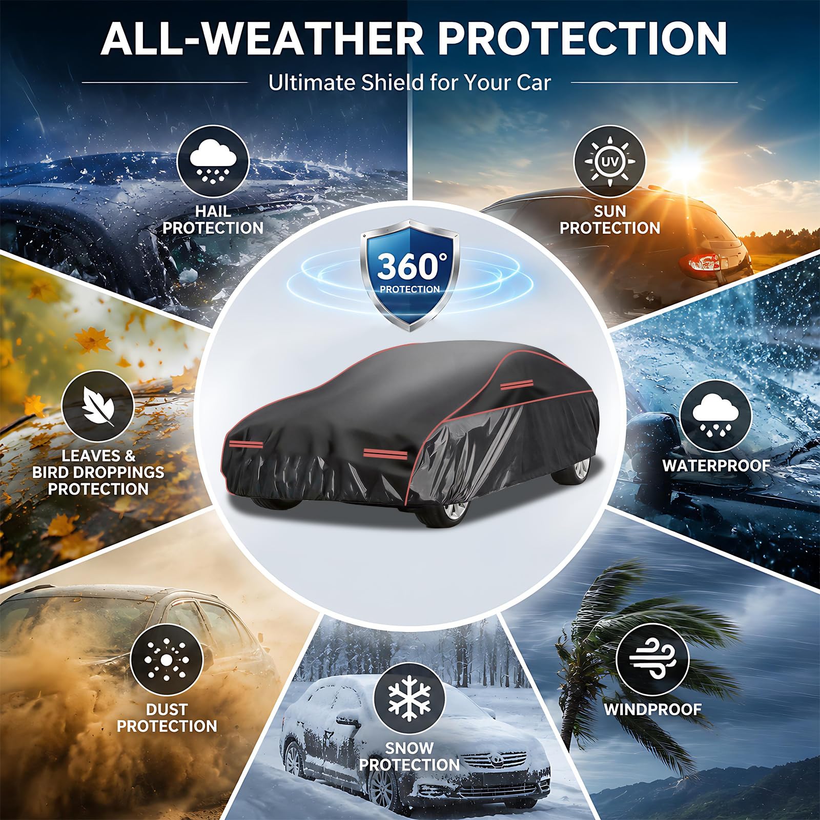 Bache Voiture Exterieur Anti Grele pour Toyota C-HR GR Sport Hybrid (Facelift),Housse De Protection Imperméable Bache Voiture Exterieur,Anti Grêle Neige Pluie pour Tous Temps Matériau EVA-mdf1579