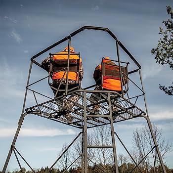 Rivers Edge® 12' 2-Man Quad Pod Tower Stand, TearTuff™ Mesh Seats