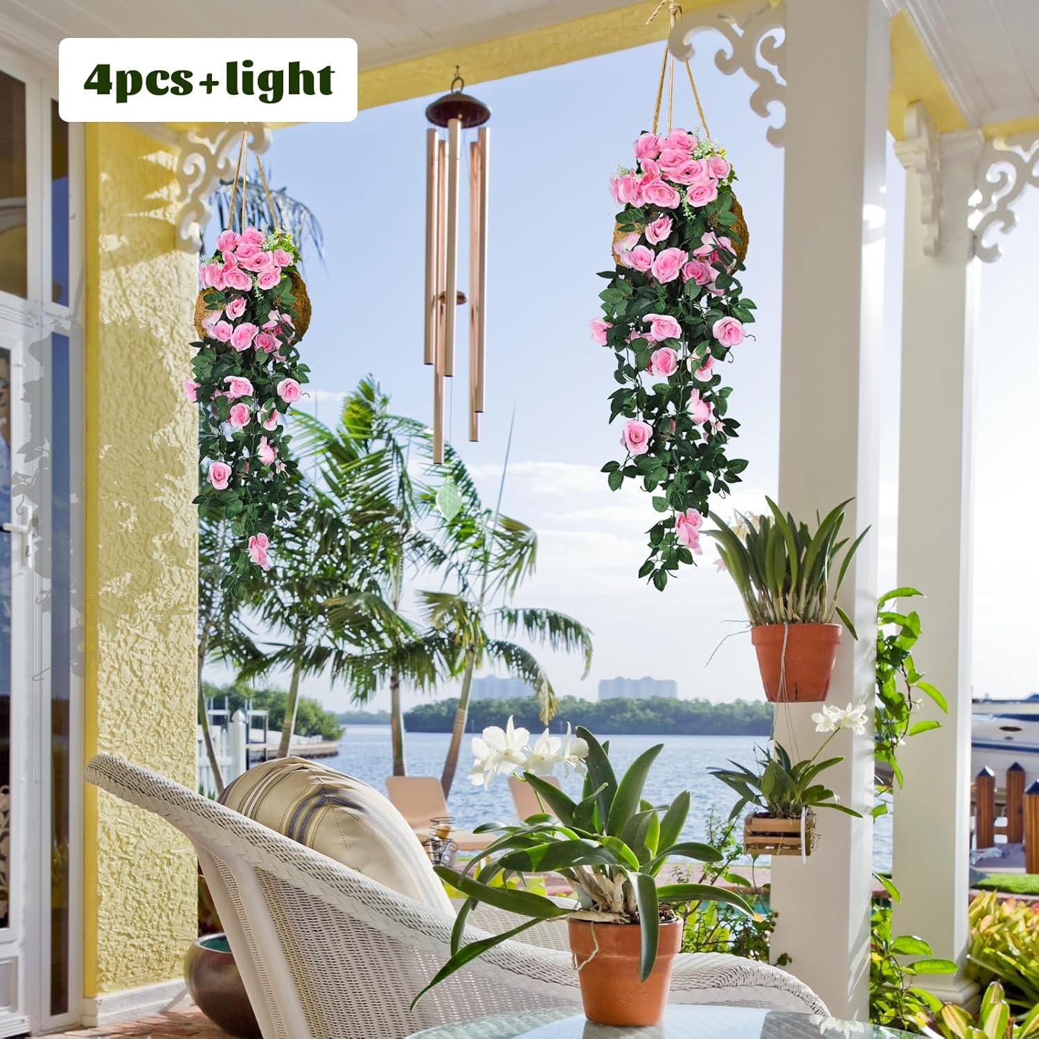 RECUTMS Valentines Day Rose Decorations, Fake Hanging Flower, 2PCS Artificial Rose Vine Plants Flowers Wedding Home Decoration and Wall Décor 3.3Ft Valentines Pink Outdoor Decor (Pink) - Image 8