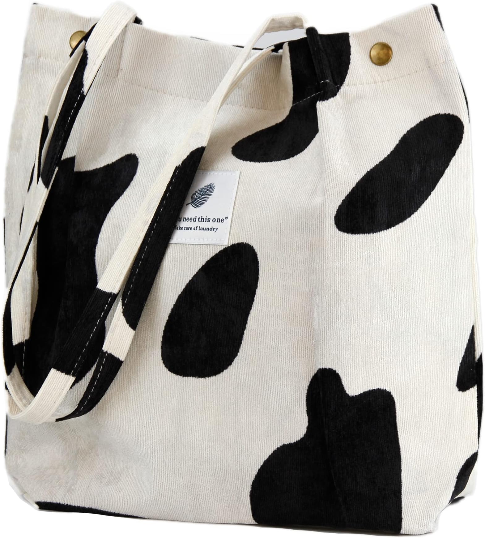 Corduroy Tote Bag Cute Tote Bags for Women Shoulder Bag with Inner Pocket for Work Beach Travel and Shopping Grocery