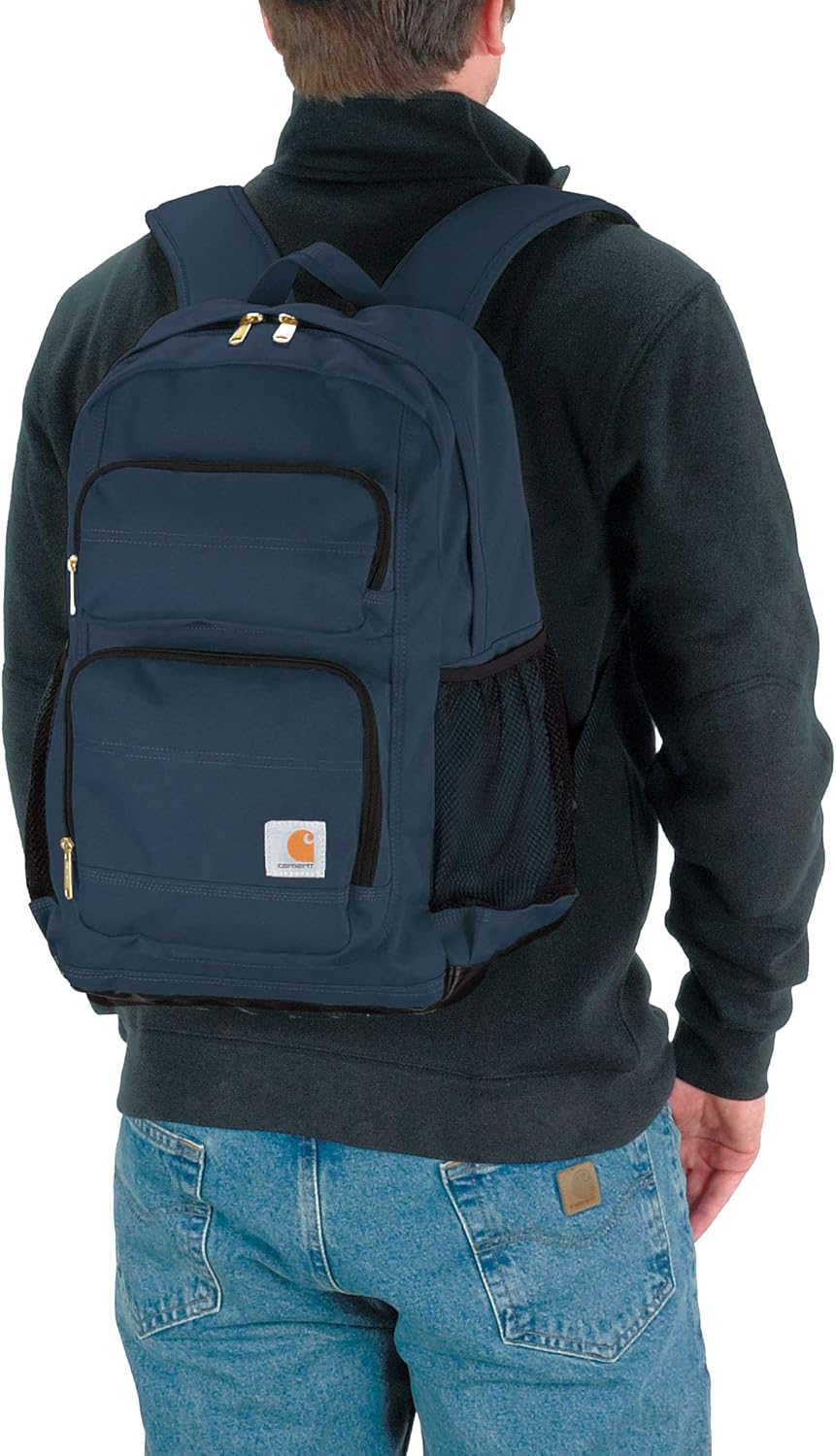 Carhartt Legacy Standard Work Backpack with Padded Laptop Sleeve and Tablet Storage, Navy, Medium : Electronics