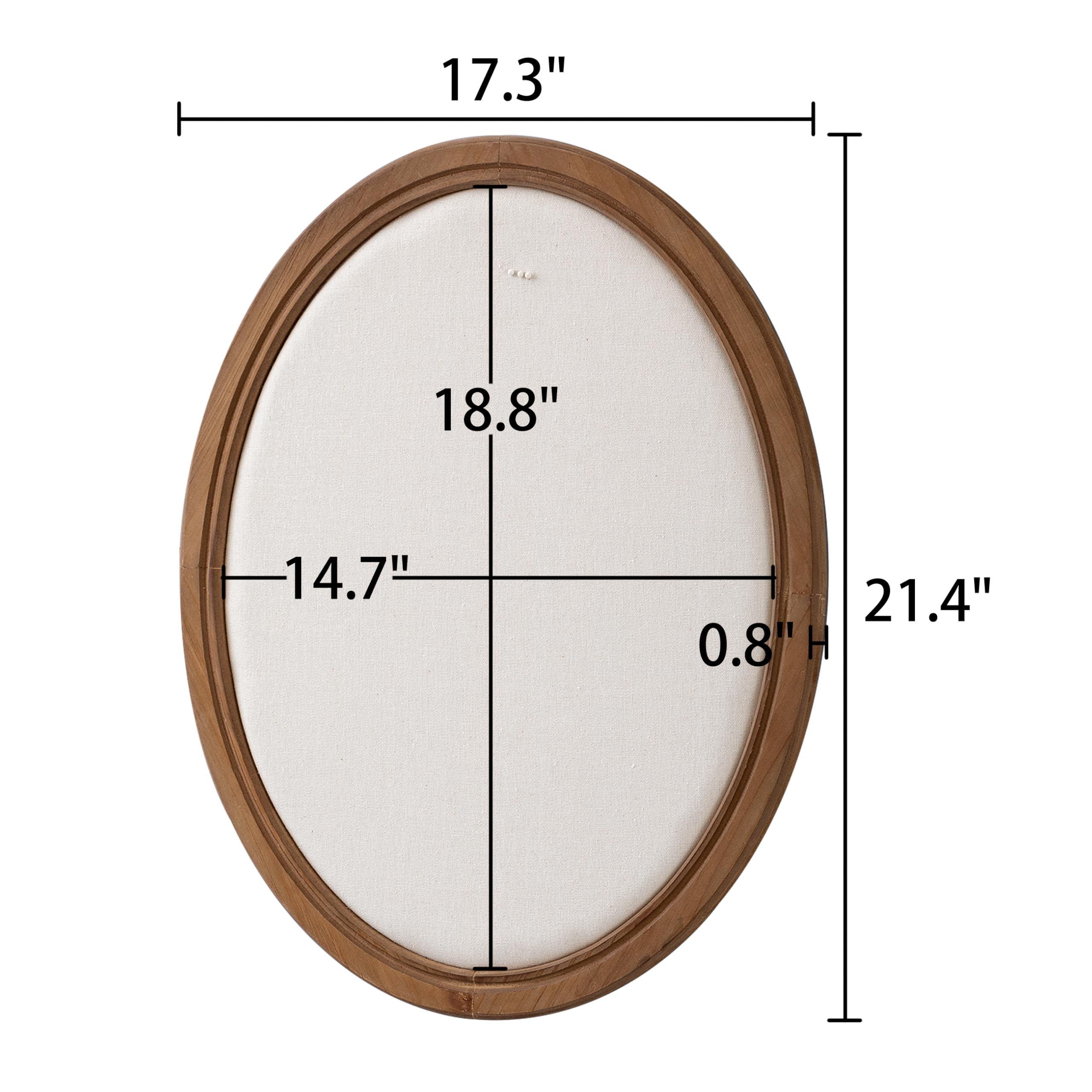 SOFE Oval Framed Linen Bulletin Board, Unique Fabric Pin - View #8