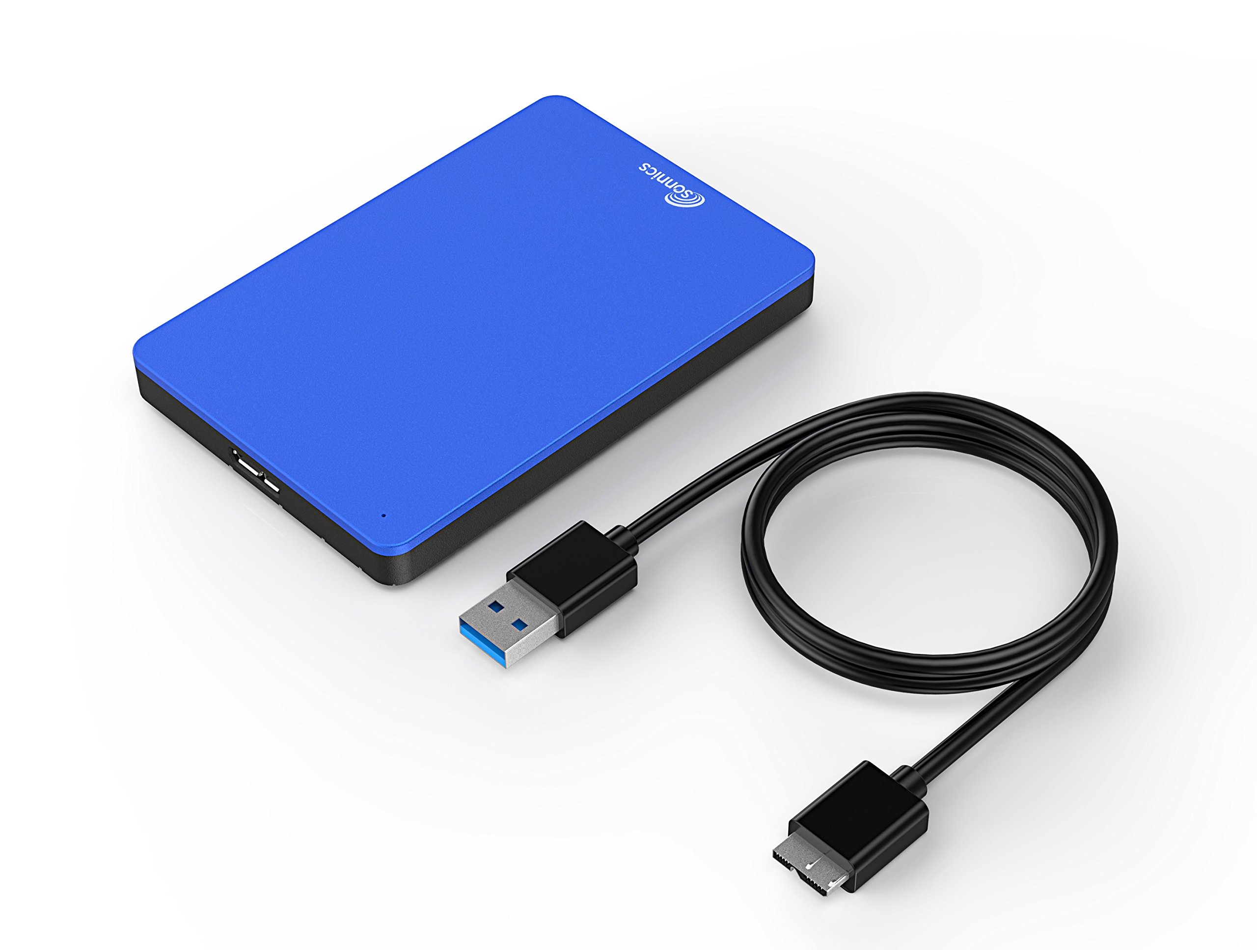 Sonnics 750 GO Bleu Disque Dur Externe Portable USB 3.0 Super Rapide Vitesse de Transfert pour Une Utilisation avec Un PC Windows, Apple Mac, Xbox One et PS4