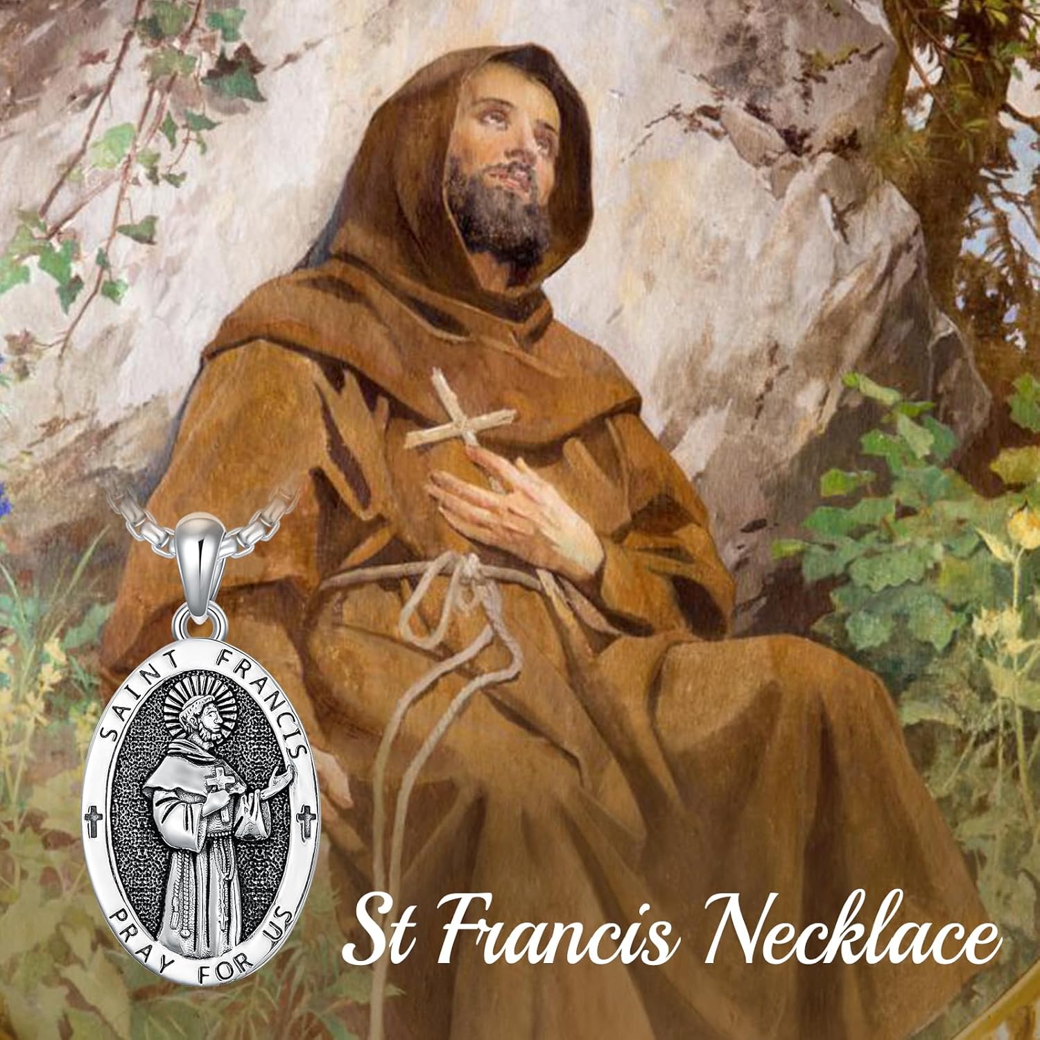 Saint Jude/Serenity Prayer/Jesus/Knights Templar/Michael/Francis/Virgin Mary/Benedict Necklace 925 Sterling Silver Amulrt Medal Pendant Jewelry Thanksgiving Day Gifts for Men Women - Image 4