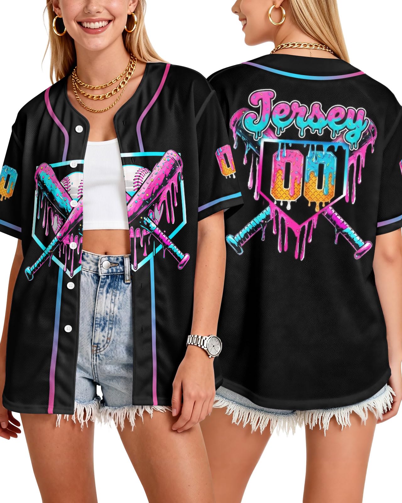 99TIMORO Horror Movie Character Halloween Baseball Jersey for Men Women