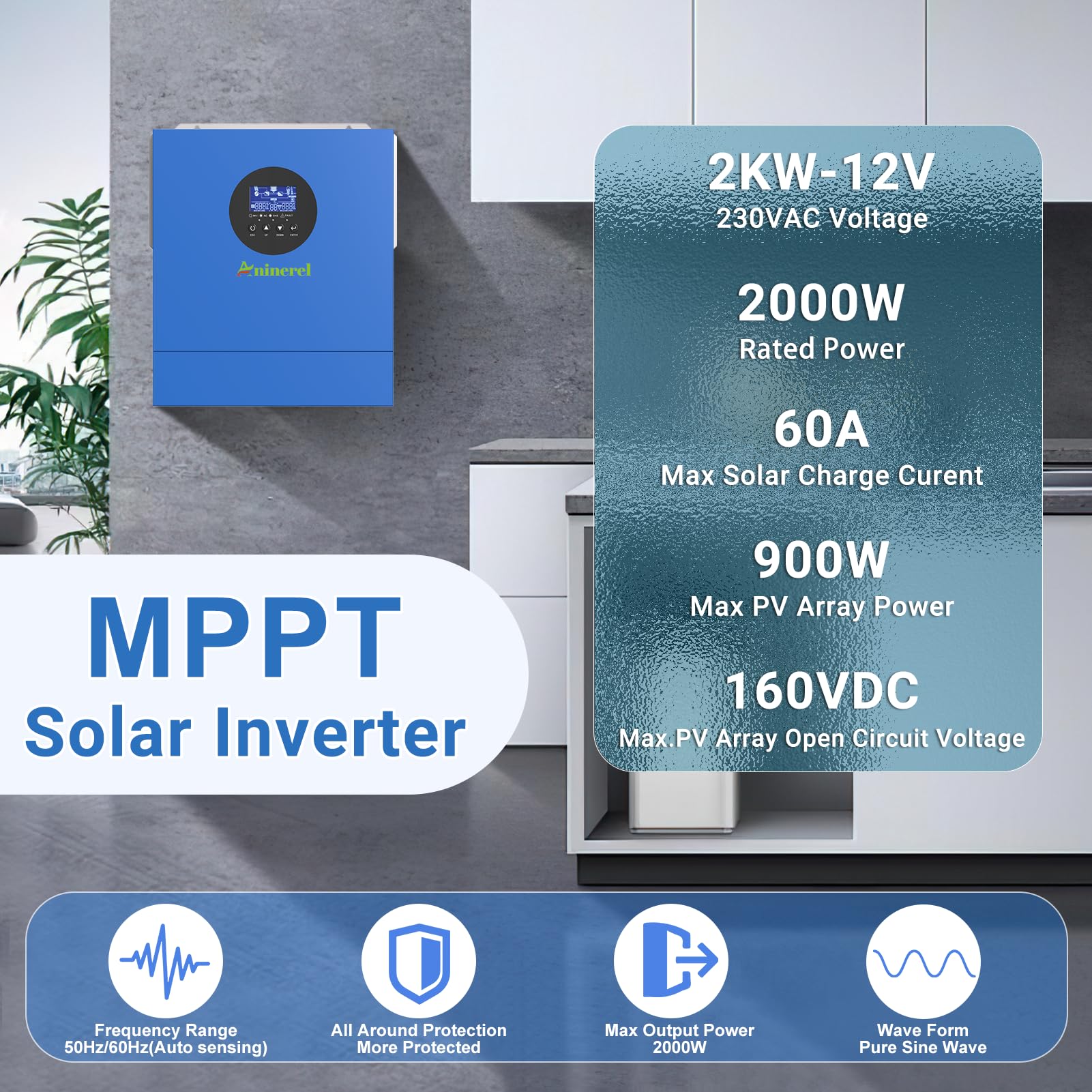 4200W Hybrid-Solar-Wechselrichter SMH-III – Off-Grid Mit 120A MPPT, 24V Auf 230V, Inkl. WLAN-Modul – Für Blei & Lithium