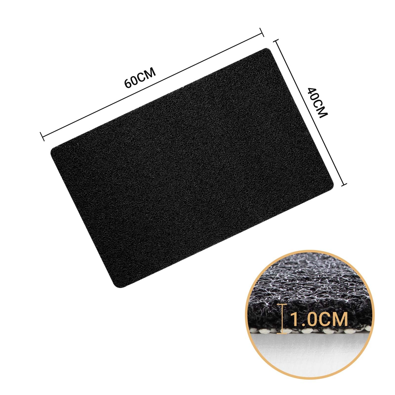 Tappetino Da Bagno Antiscivolo COSYLAND - Assorbente E Morbido - 40x60 Cm - Nero