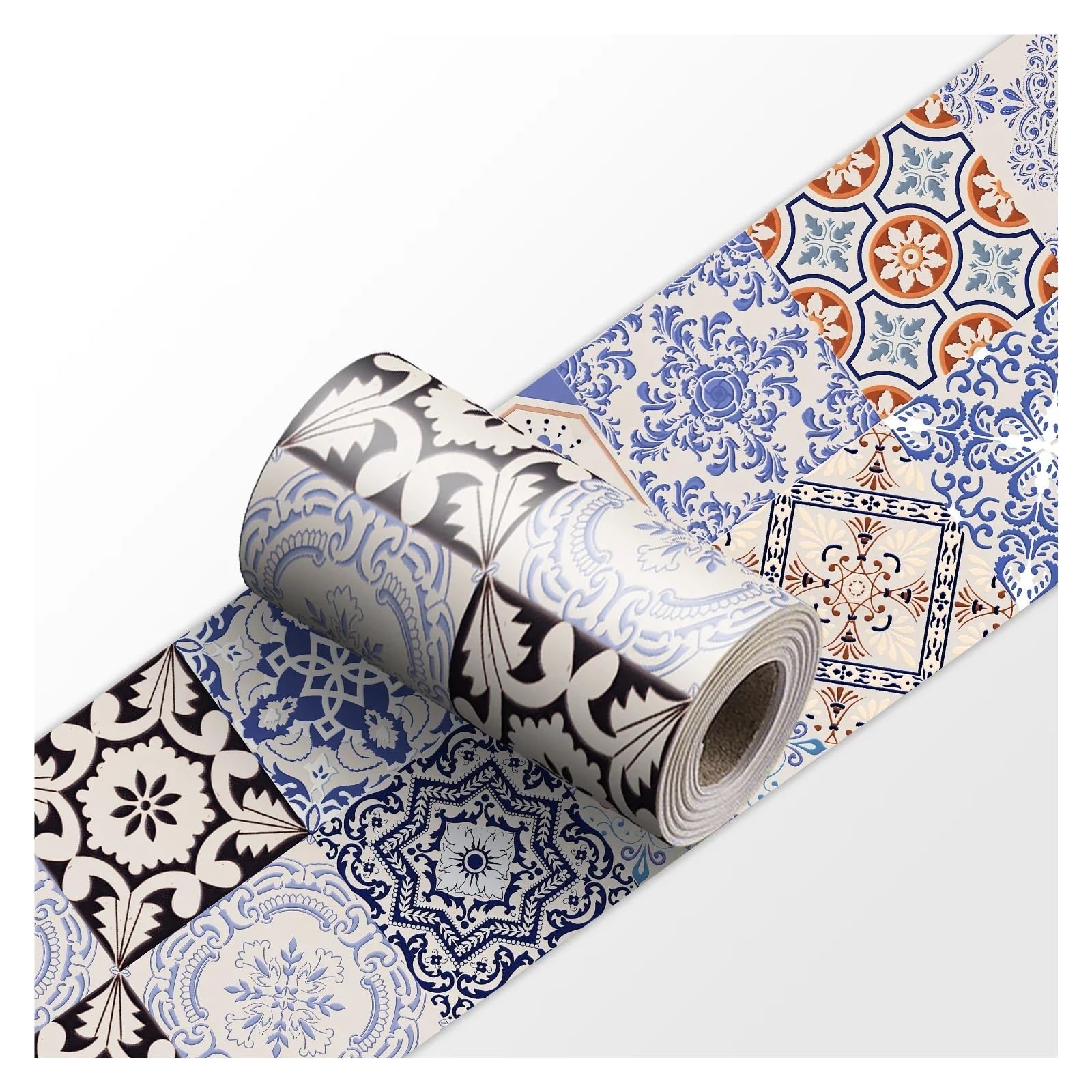 LCKKJHG Wallpaper Borders Self Adhesive 1pcs Ceramic Wall Stickers Peel & Stick Kitchen Backsplash Decorative Waist Line Tile Strips for Bathroom Skirting(YX-162,20cmX240cmX1roll)