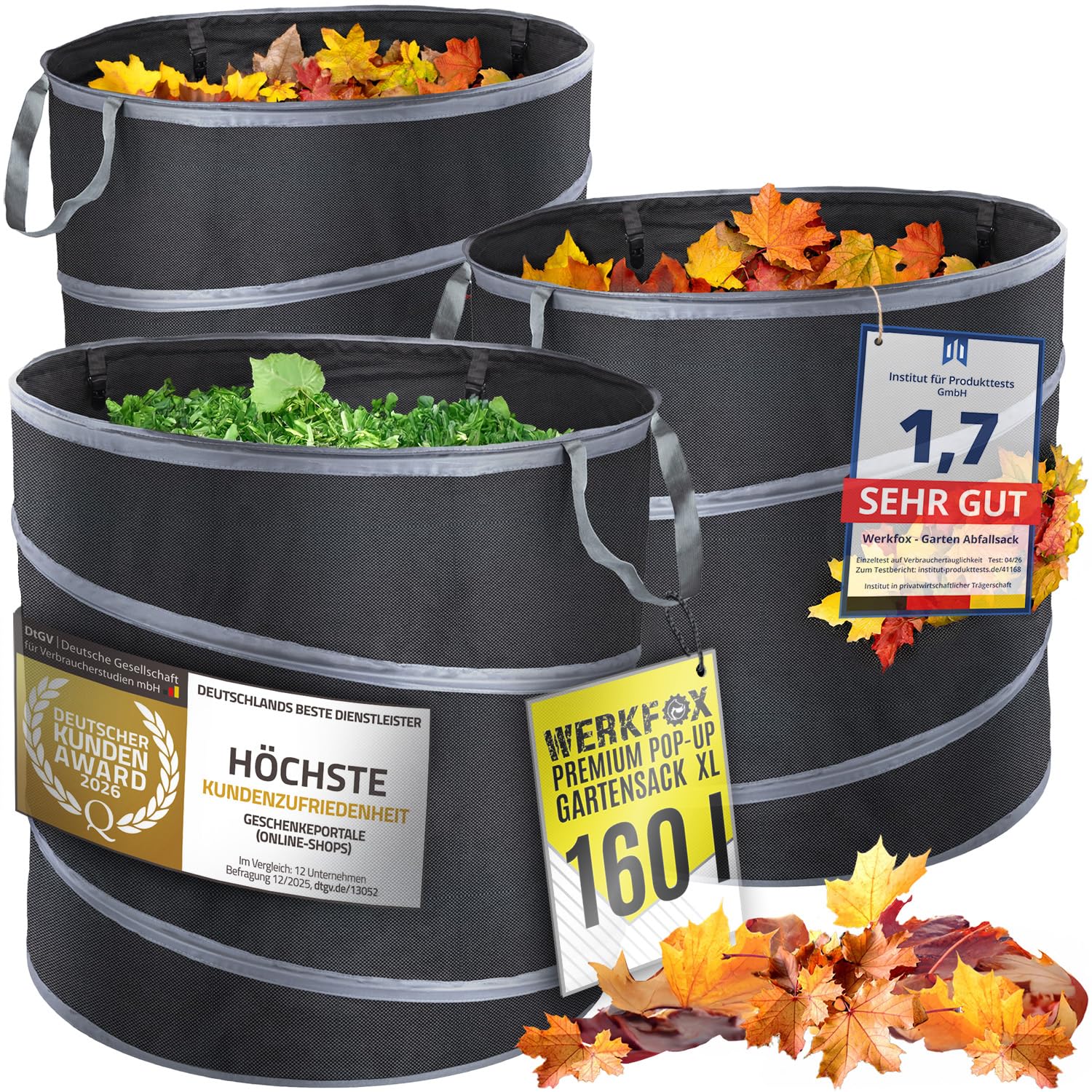 Bolsa de Jardín Autoportante 160 L - Pack 3