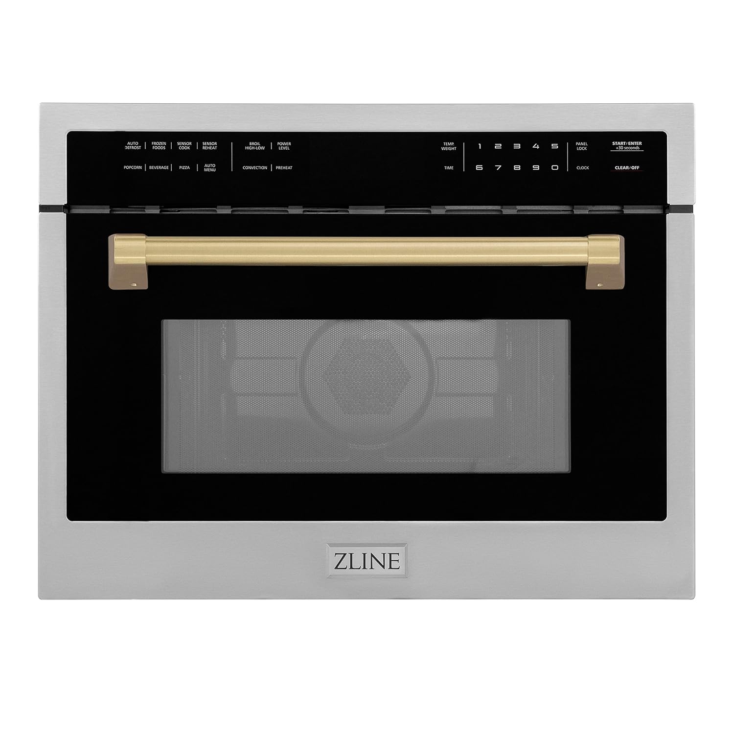 ZLINE Autograph Edition 24" 1.6 cu ft. Built-in Convection Microwave Oven in Stainless Steel and Champagne Bronze Accents