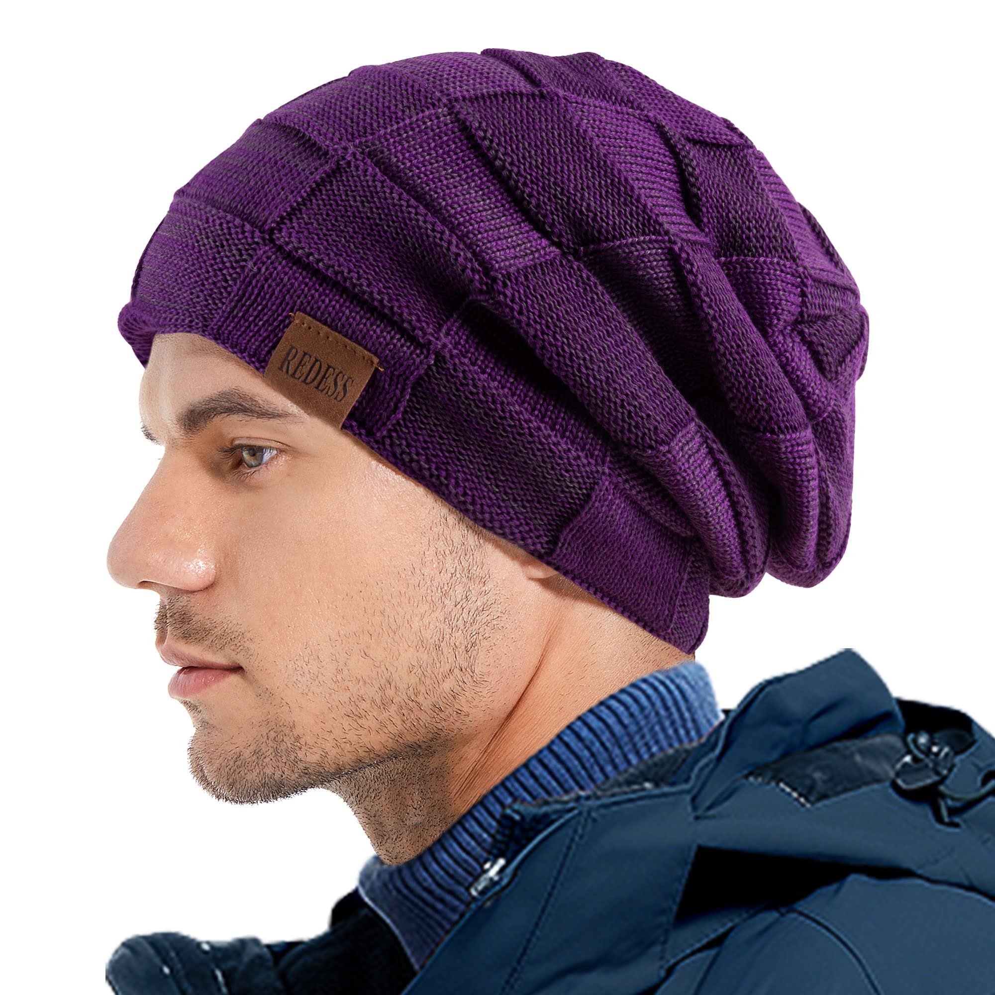 REDESS Cappello a Berretto per Uomini e Donne Cappelli Caldi Invernali in Maglia Slouchy Cappello a Cranio Spesso