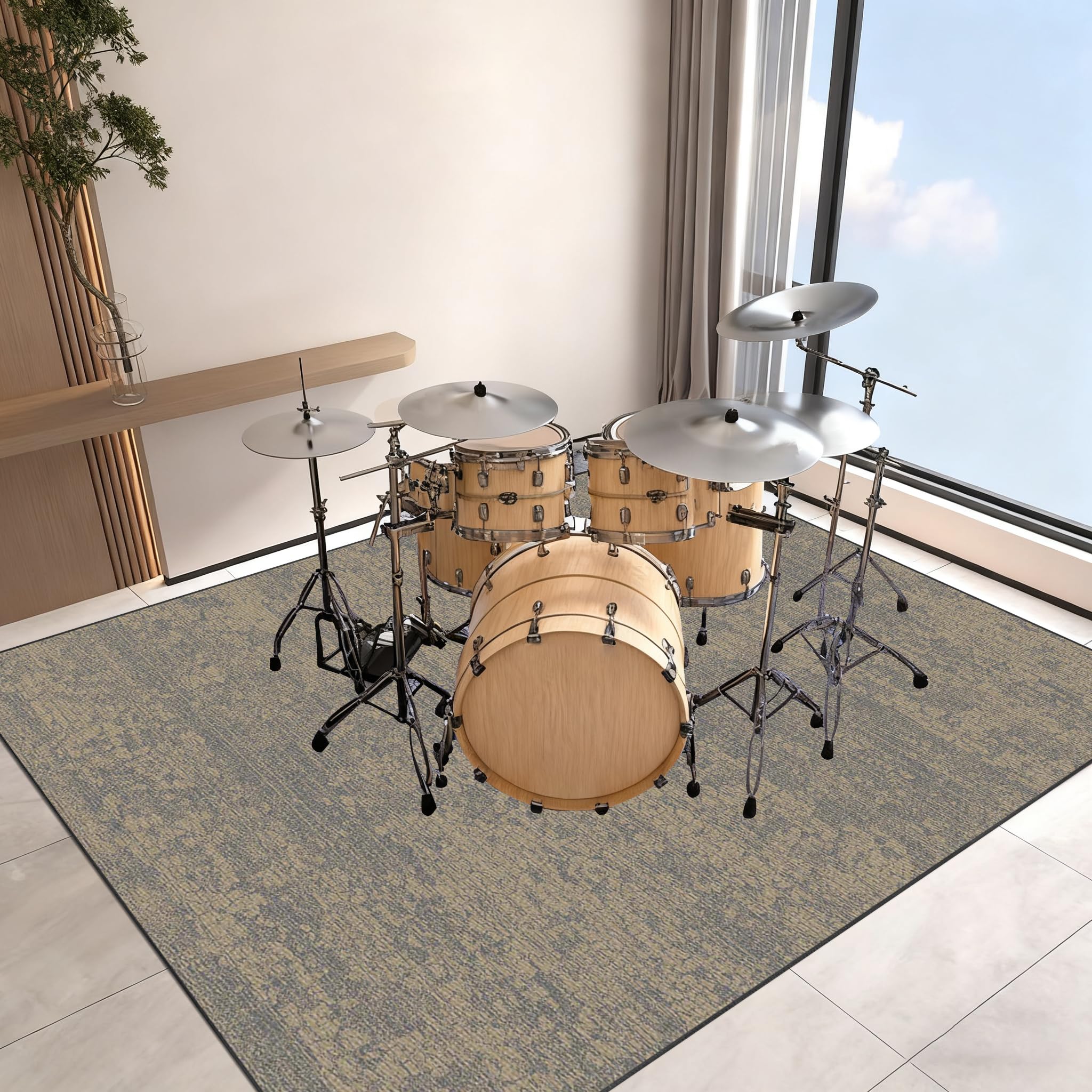 Tappetino per Batteria Elettronica, Tappeto Professionale per Batteria e Strumenti a Percussione Elettronici, Tamburo Rullante, Tappeto Drum Carpet Tappeto a Tamburo per Grancassa 300 x 200 cm