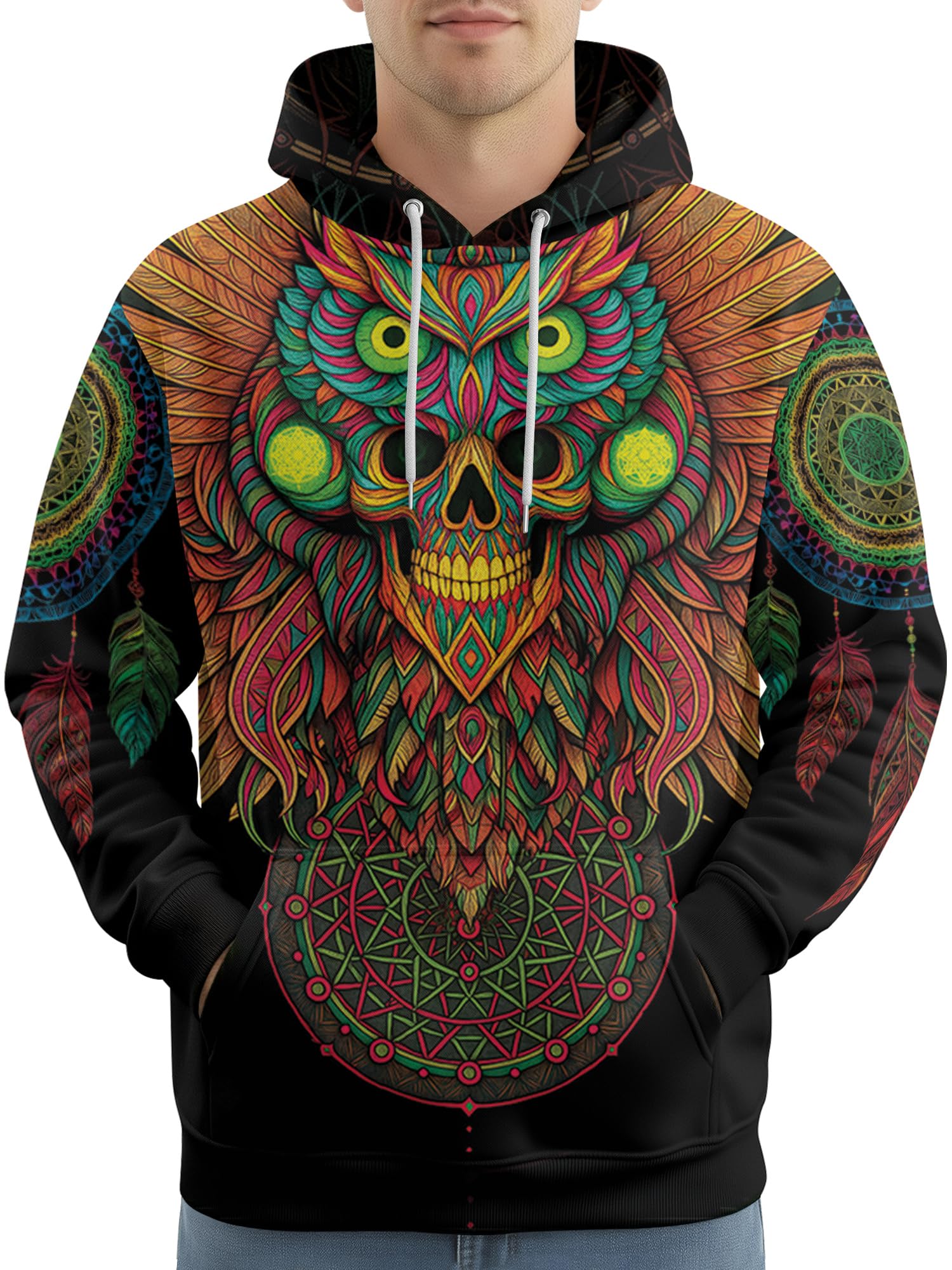 PAGYMO Graphic Hoodies for Men Funny Novelty Pullover Hooded Sweatshirt