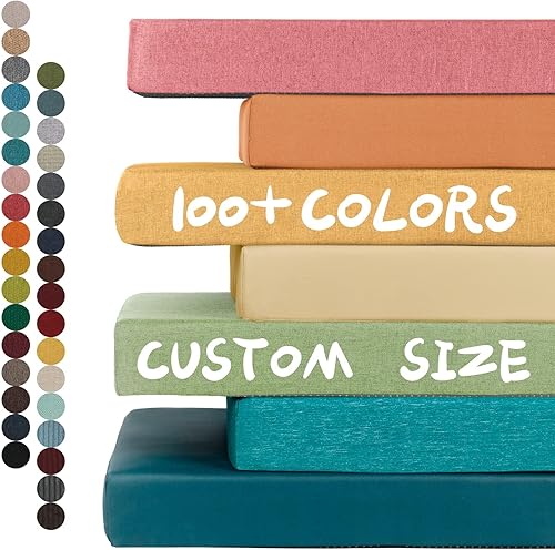 Miniatura 1 de ROFIEJOX Cojín de banco regular personalizado, tela personalizada de comodidad, durabilidad, impermeable, color y estilo, muebles de asiento largo