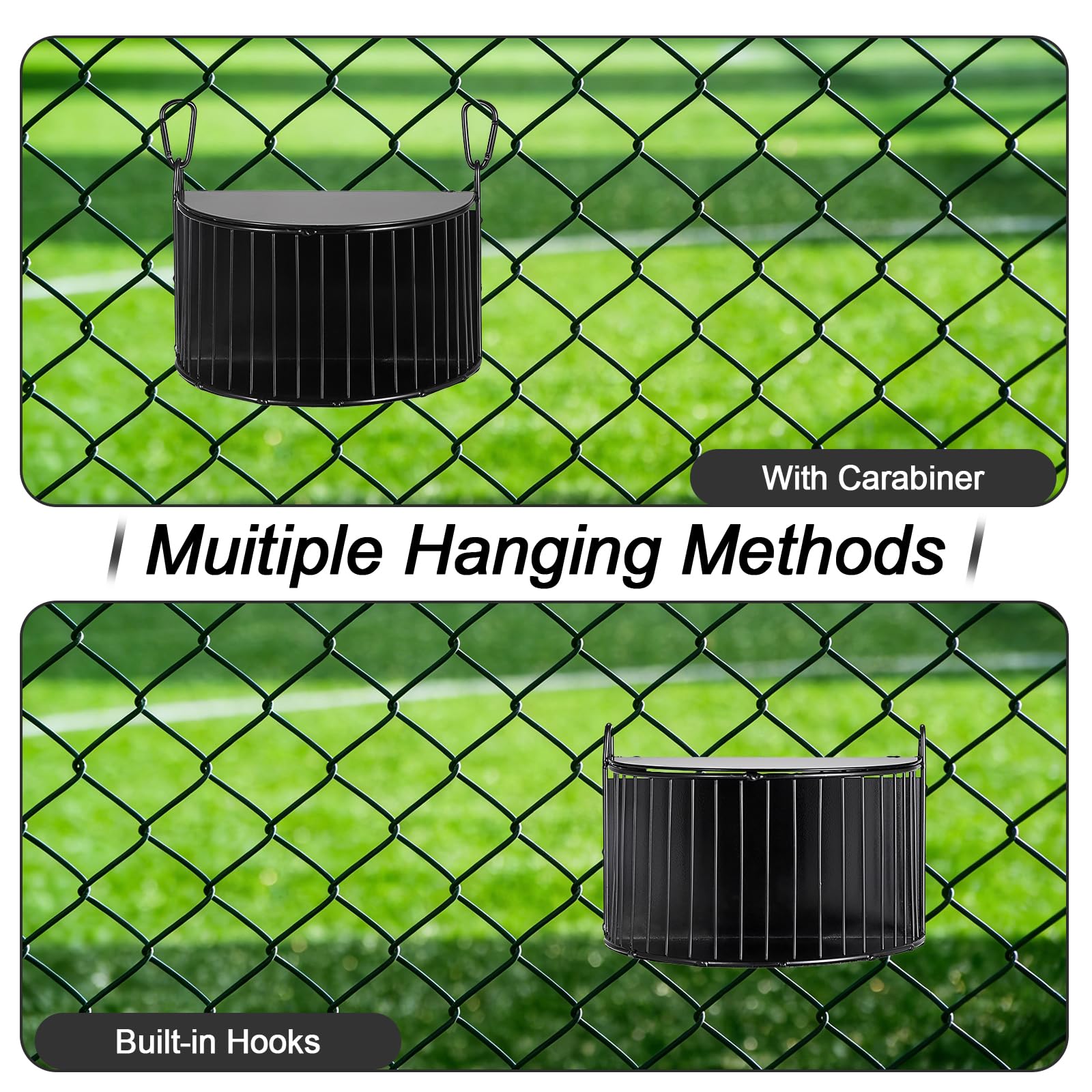 Upgraded Hay Rack for Rabbits, Bunny Feeder for Guinea Pigs Chinchillas, Black, Hanging Hay Feeder with Lid, Bunny Feeding Holder, Metal, Semicircular, Chinchilla Cage Accessories - image 6