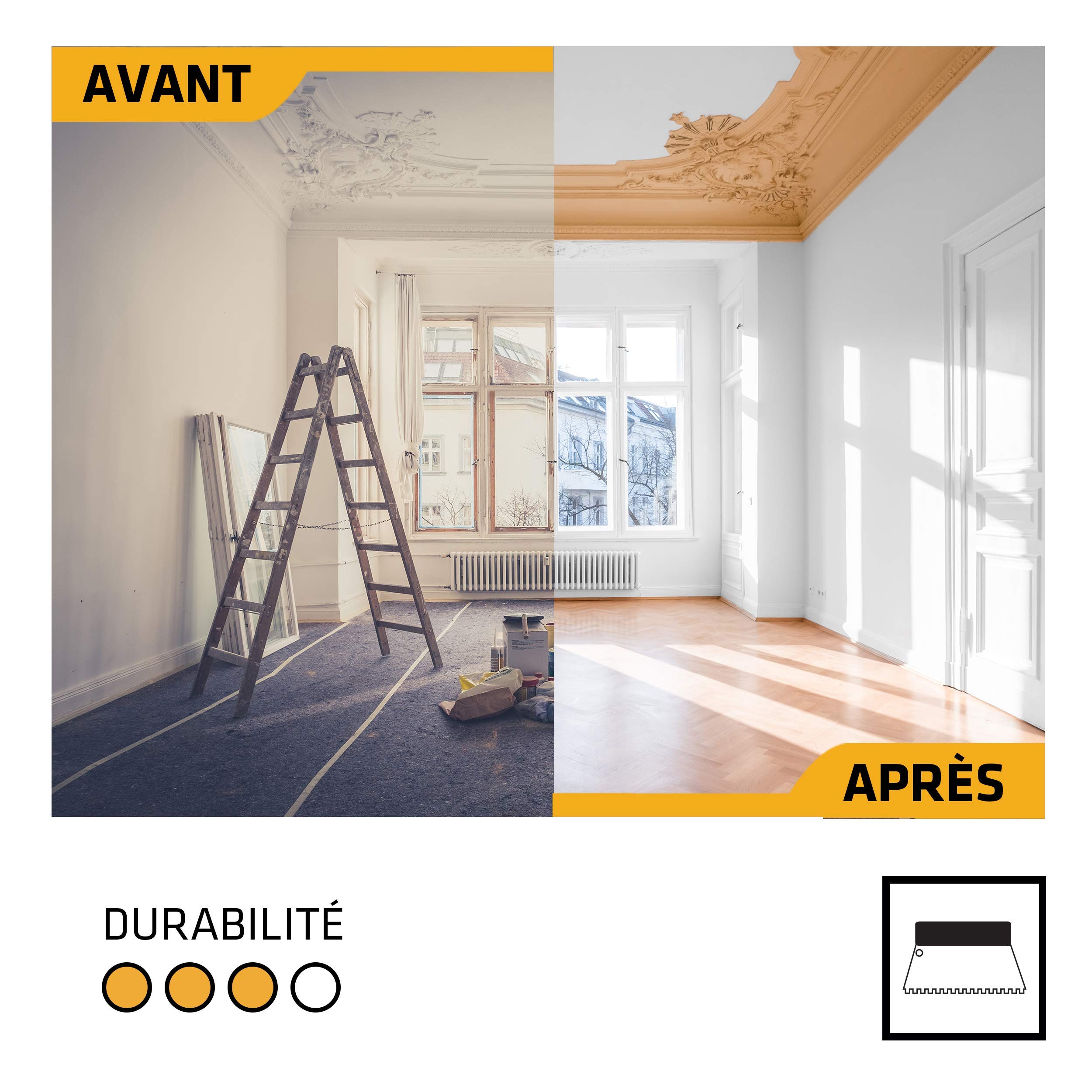 SikaBond 54 Parquet, Colle élastique sans solvants pour collage en pleine surface de parquet, 13kg, Ton marron