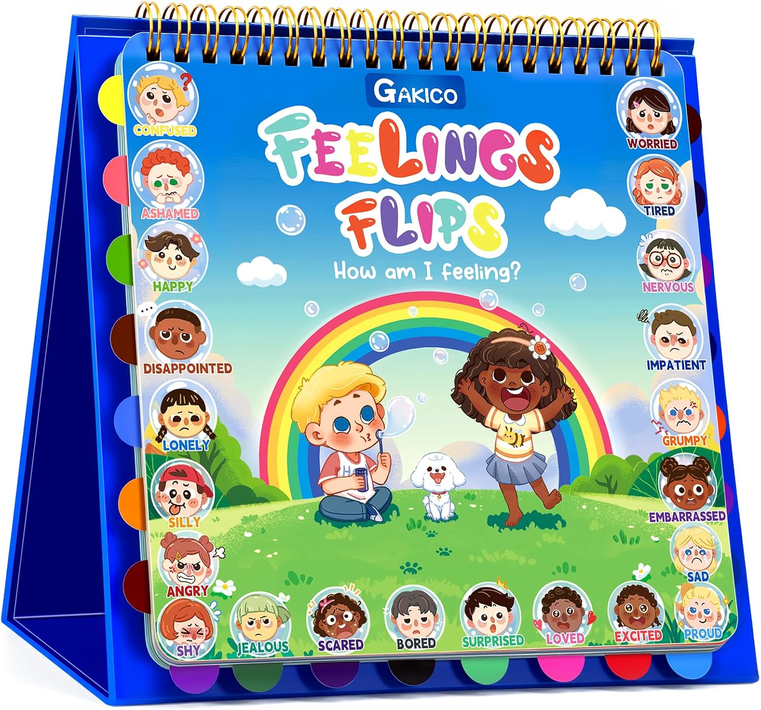 Feelings Flipbook for Kids: 22 Moods/Emotions ADHD & Autism Learning Materials, Emotional Regulation Tools for Kids, Calm Down Corner Essential for Preschool Kindergarten Classroom