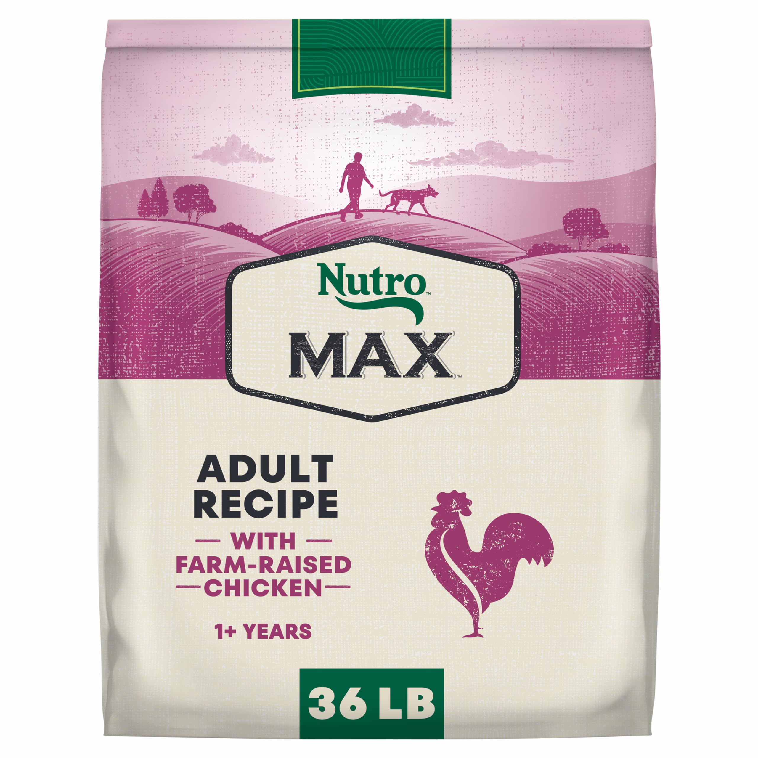 Nutro Max Adult Dry Dog Food with Farm-Raised Chicken, 36 lb Bag