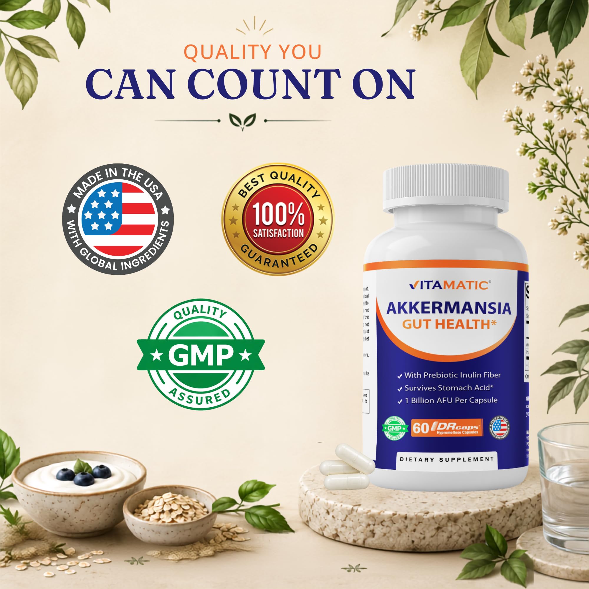 Vitamatic Akkermansia Muciniphila Gut Health Supplement, 60 Capsules — Amazon image 7