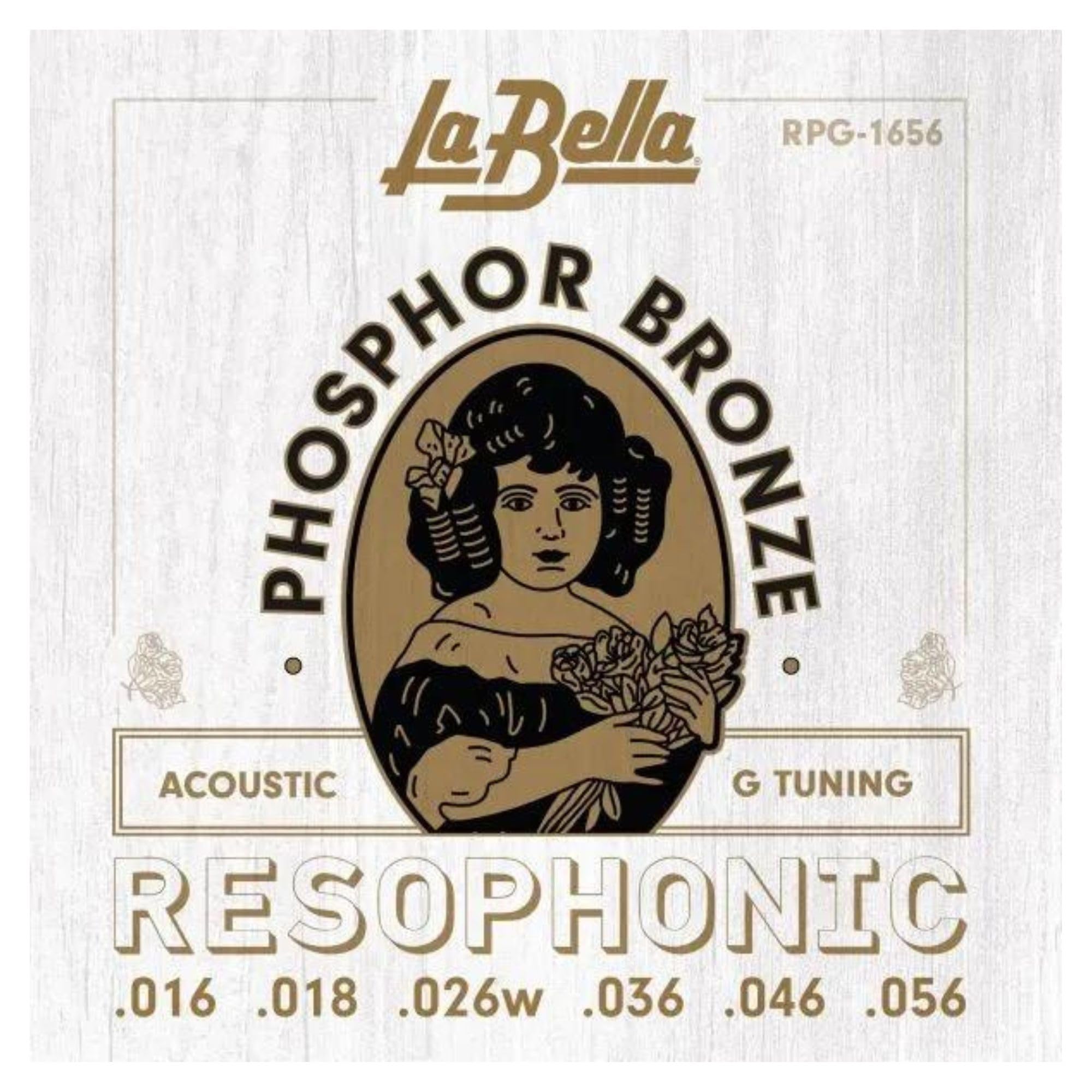 La Bella RPG-1656 Phosphor Bronze Resophonic Acoustic G- Tuning 16-56