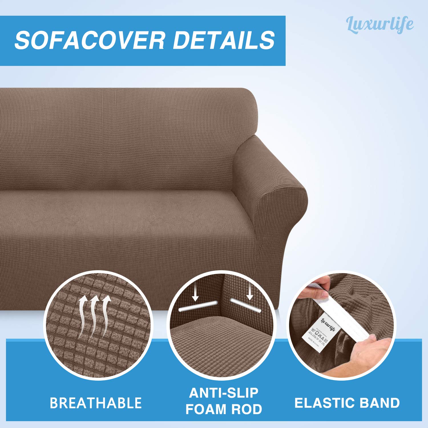 Luxurlife Super Stretch Sofa Covers Stylish Couch Covers for 3 Cushion Couch eBay