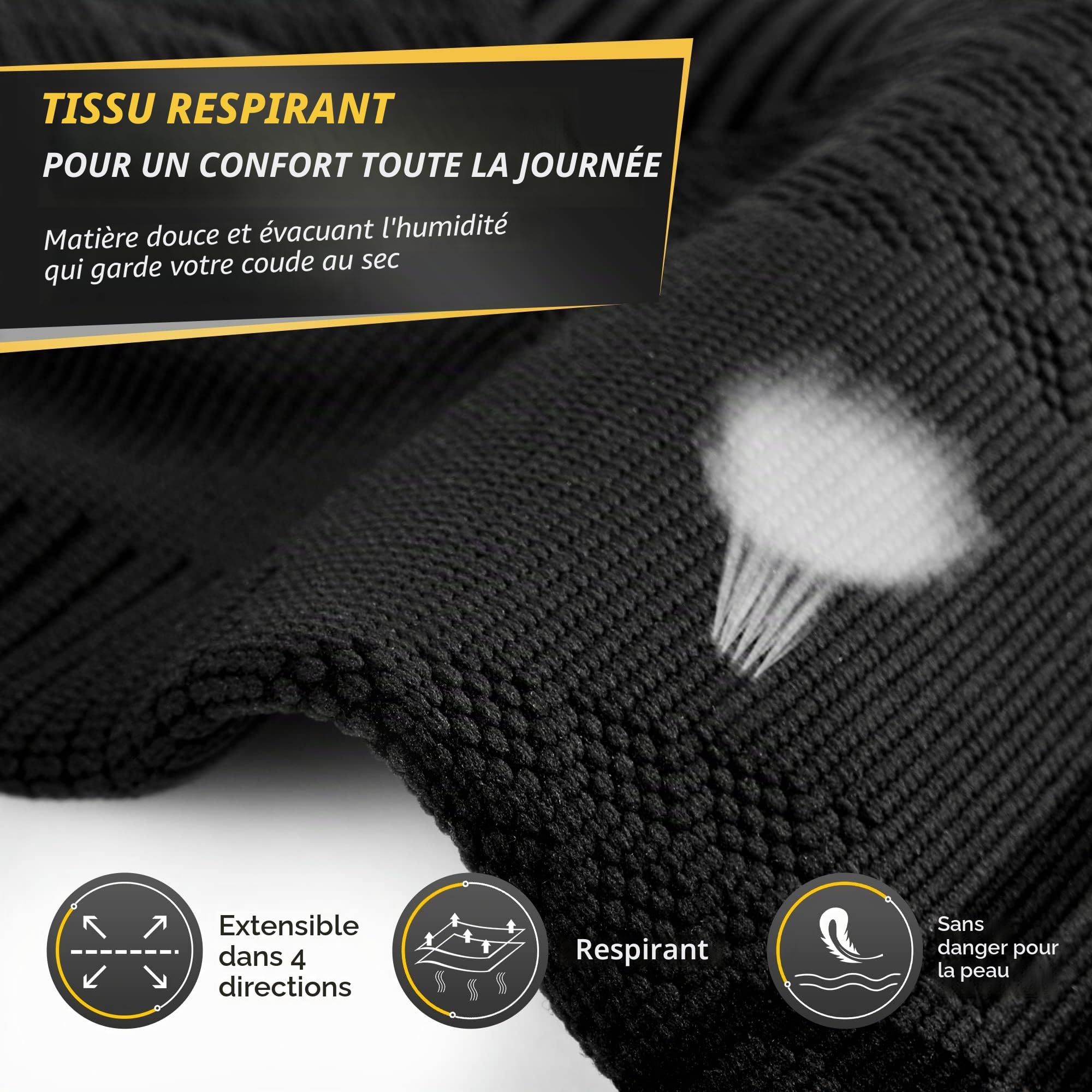 CAMBIVO Coudiere Tendinite x2 Avec Coussin de Gel, Manchon Compression Bras Elastique, Coudiere Epicondylite pour Soulagement des Douleurs Articulaires, Golf Tennis Elbow, Gym