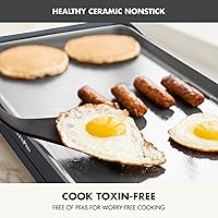 Vista 2 de GreenPan Advanced 10.5”x 20” Electric Griddle with Warming Drawer, Healthy Ceramic Nonstick PFAS-Free Coating, Temperature Control, Easy and