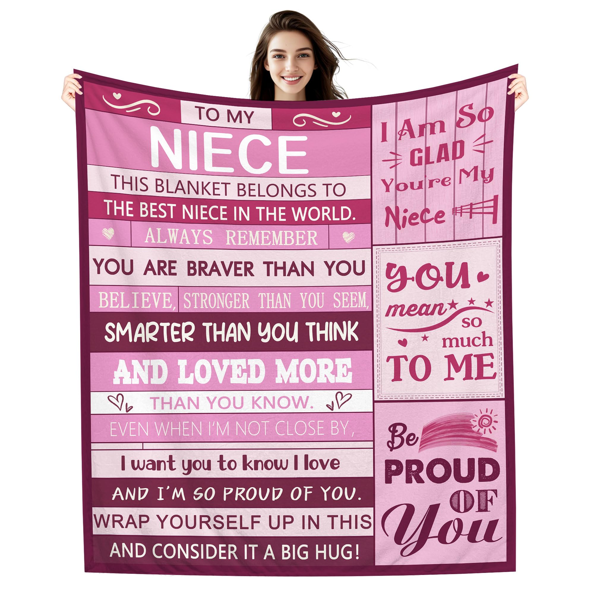Amorea Niece Gift from Aunt Uncle This Blanket Belongs To The Best Niece In The World Throw Blanket Ideas 60” x50” Birthday Graduation