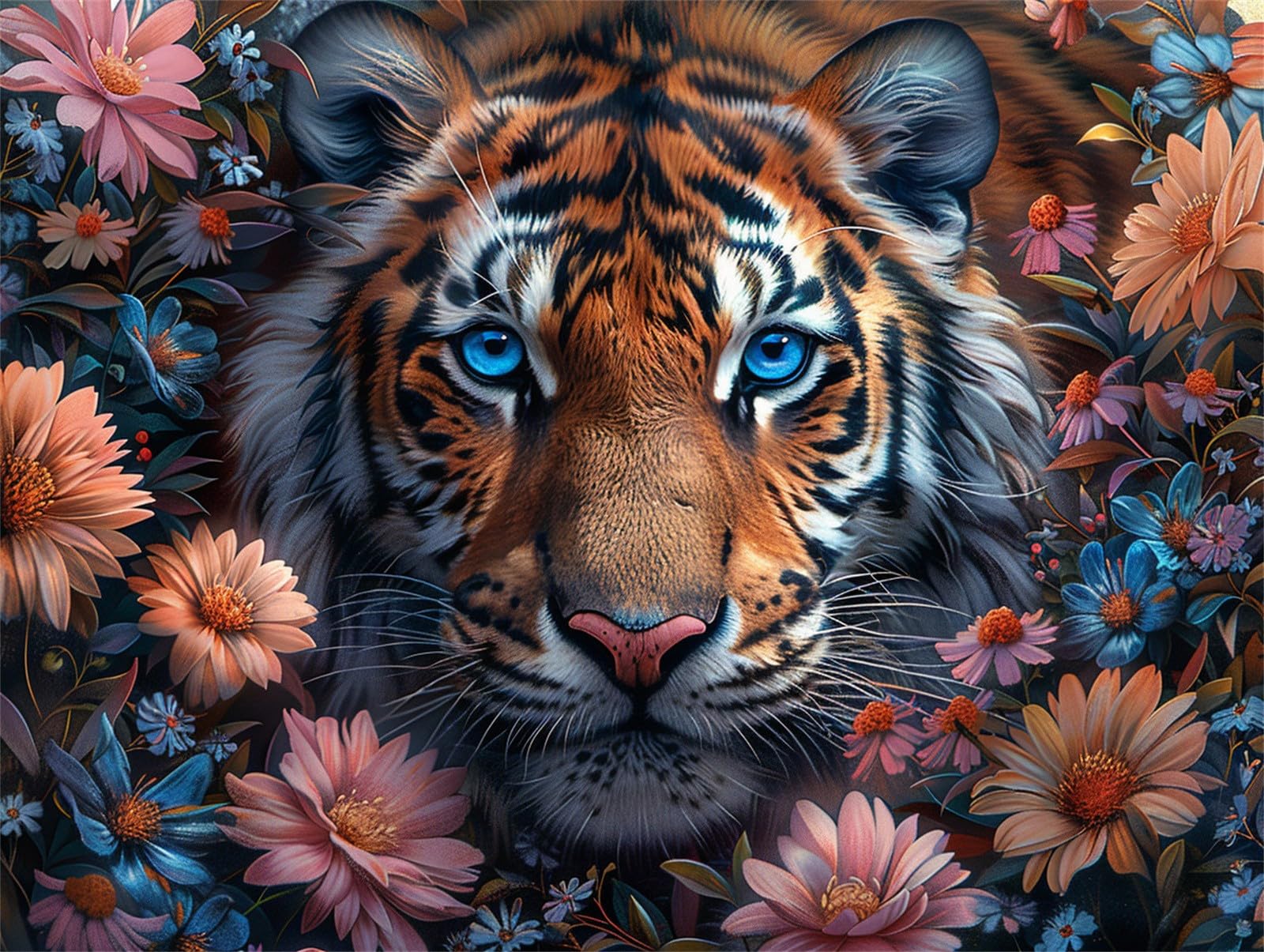 Walarky Malen Nach Zahlen Für Erwachsene – Portrait Eines Tigers, 40x50 Cm Leinwand, Inkl. Acrylfarben & Pinseln, Ohne Rahmen